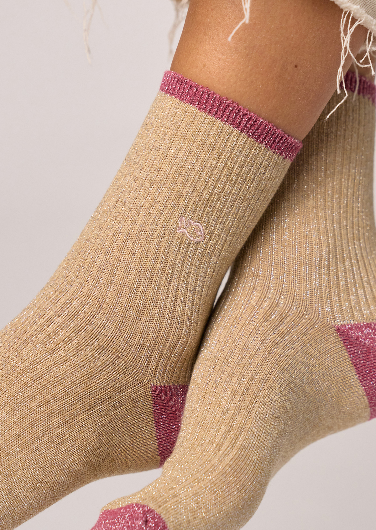Chaussettes en coton peigné vintage BILLYBELT Beige