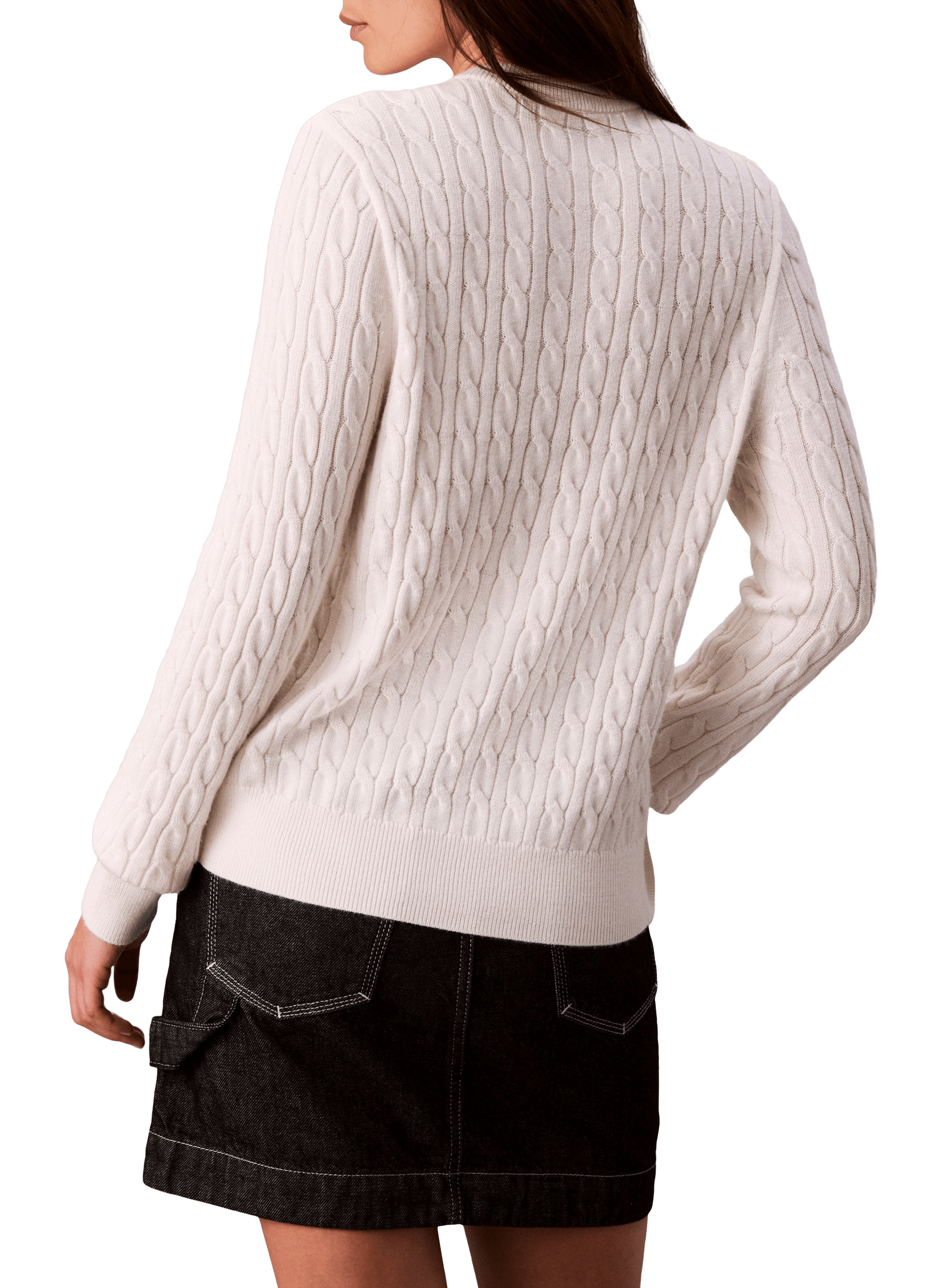 Cardigan côtelé en laine mélangée CALVIN KLEIN Beige