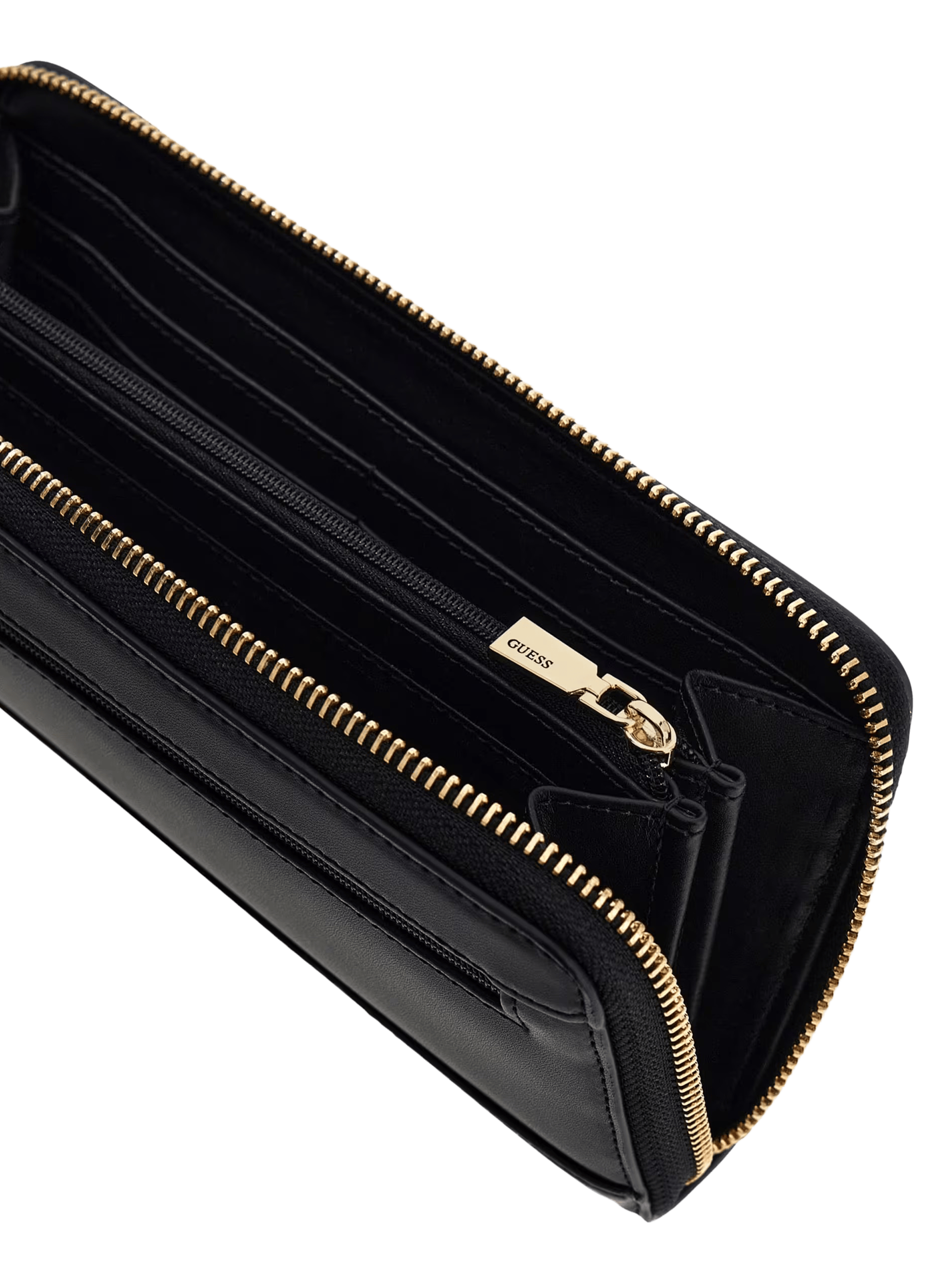 Portefeuille zip avec logo GUESS Noir