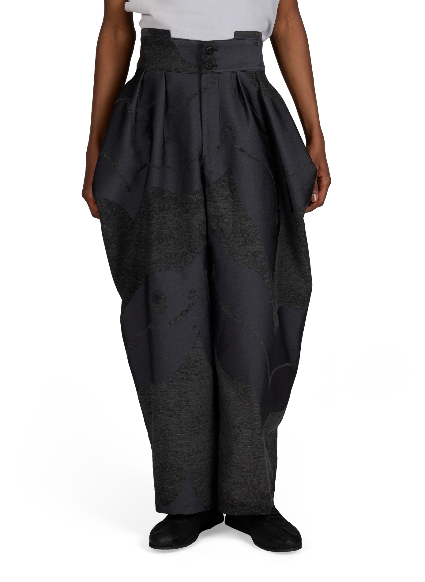 High-waisted oversized pants ISSEY MIYAKE Black