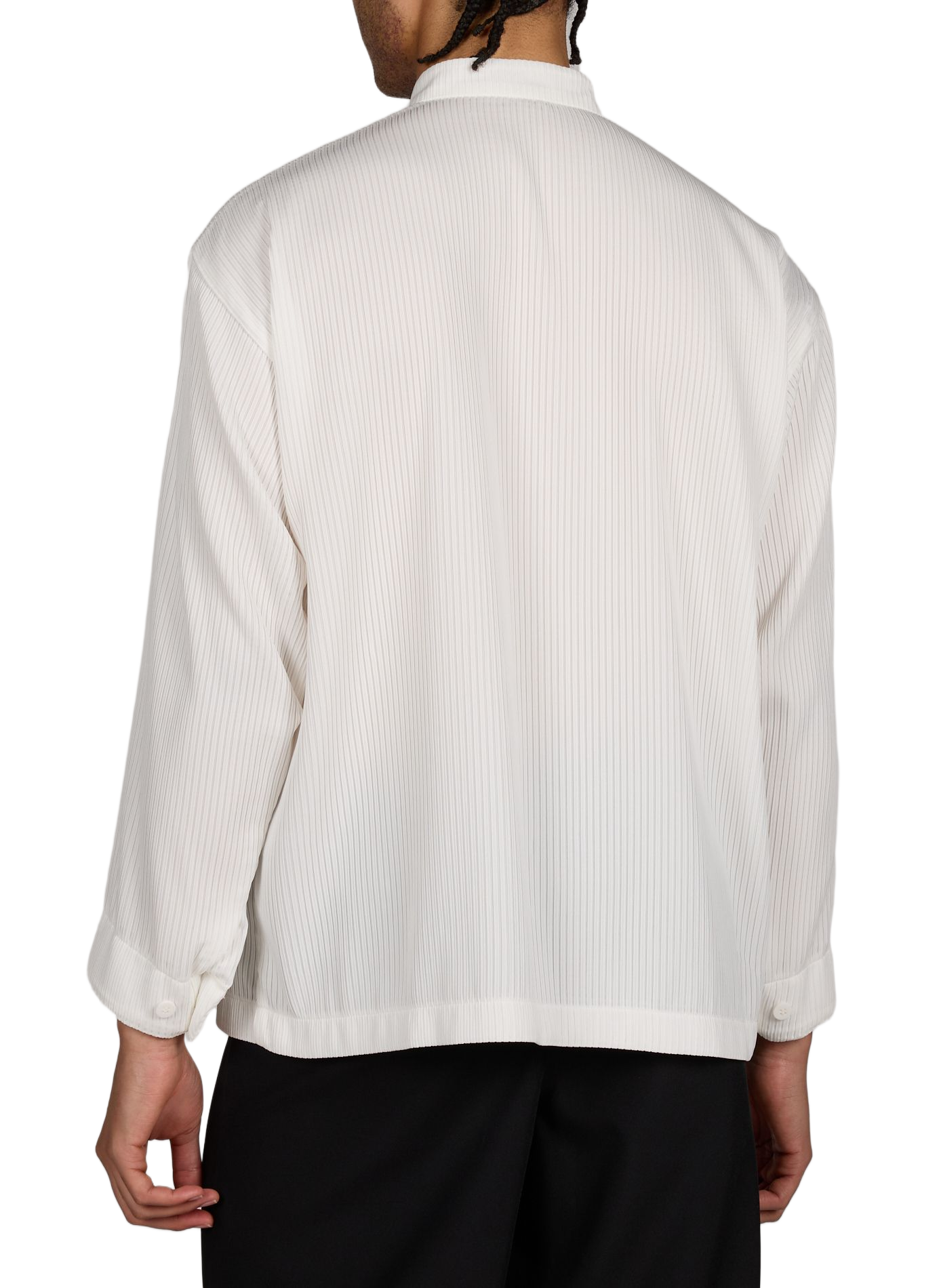 Camicia diritta plissettata con collo alla coreana ISSEY MIYAKE Beige