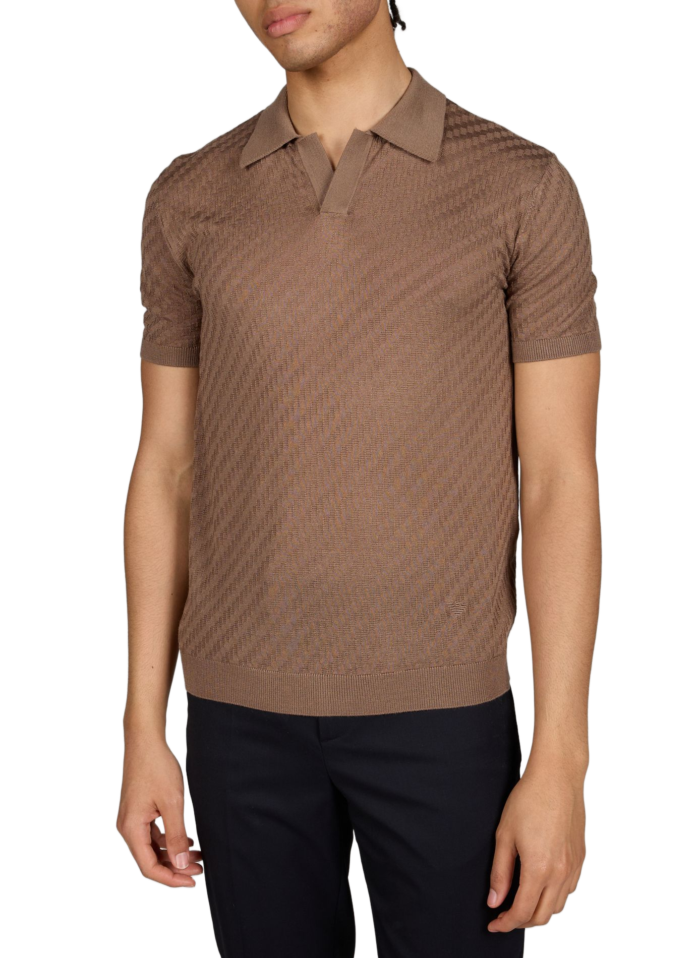 Short-sleeved polo shirt with logo EMPORIO ARMANI Brown
