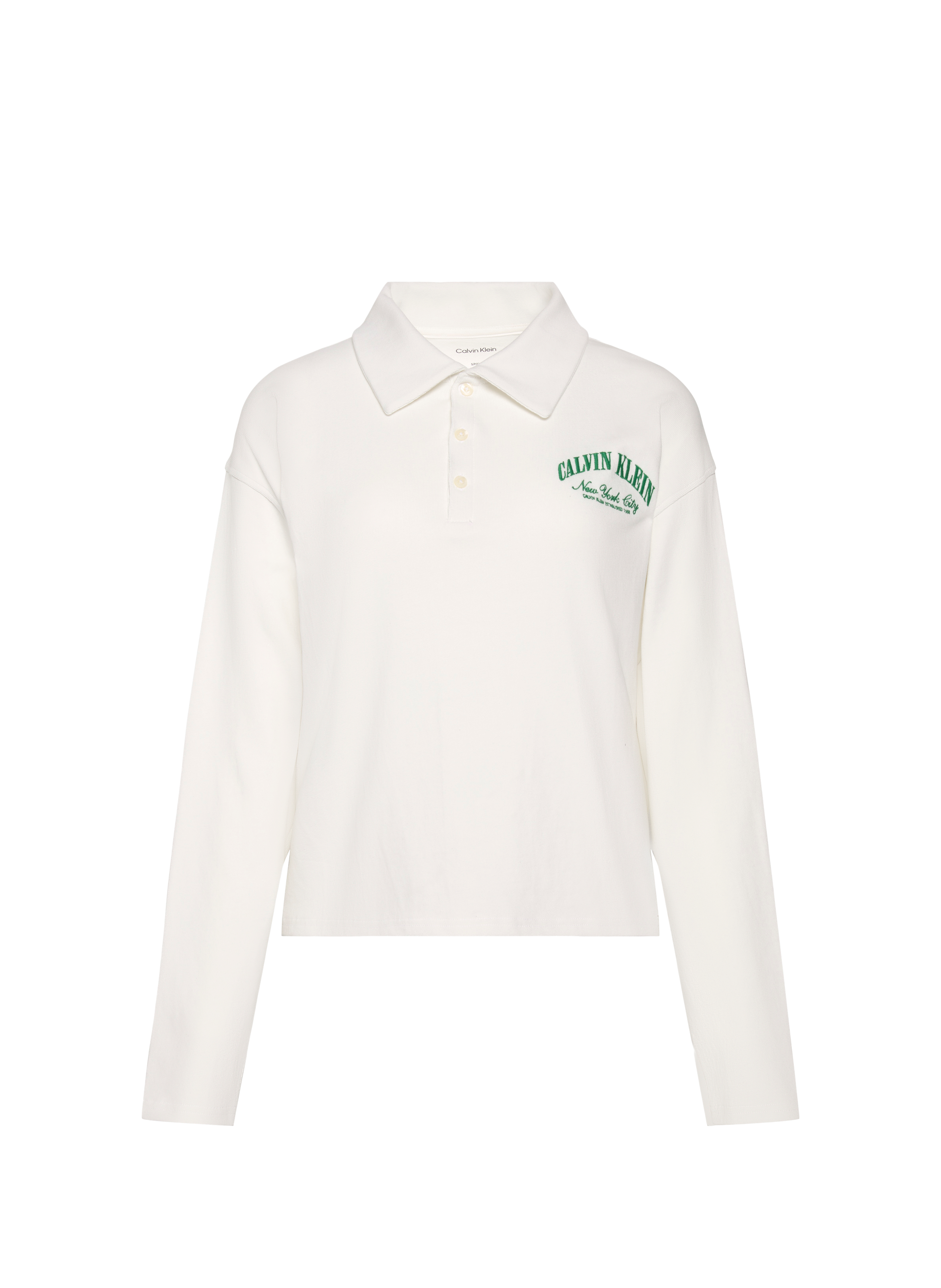 Cotton pyjama top with coat of arms logo CALVIN KLEIN Beige