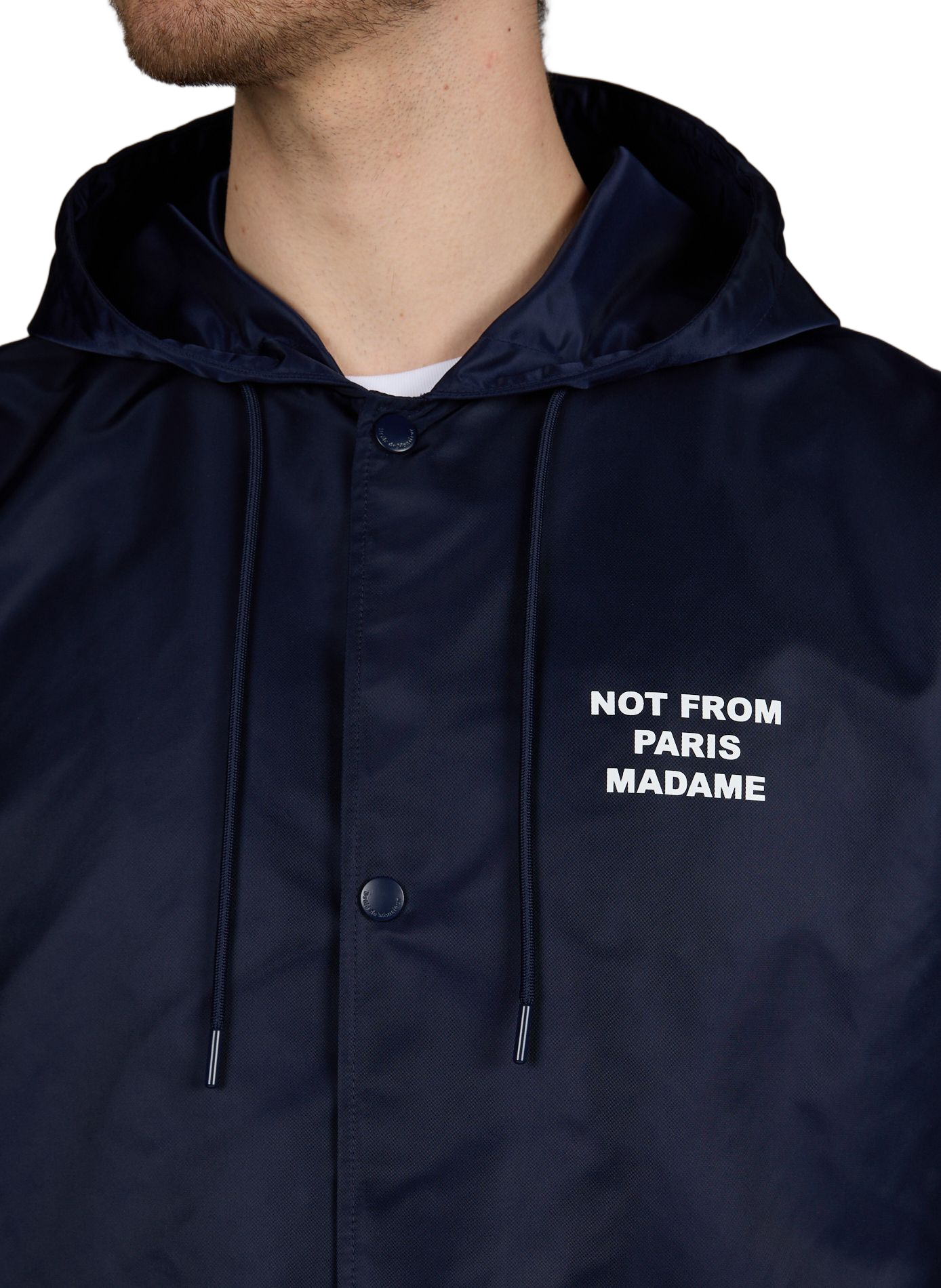 Parka with logo on chest and back DROLE DE MONSIEUR Blue