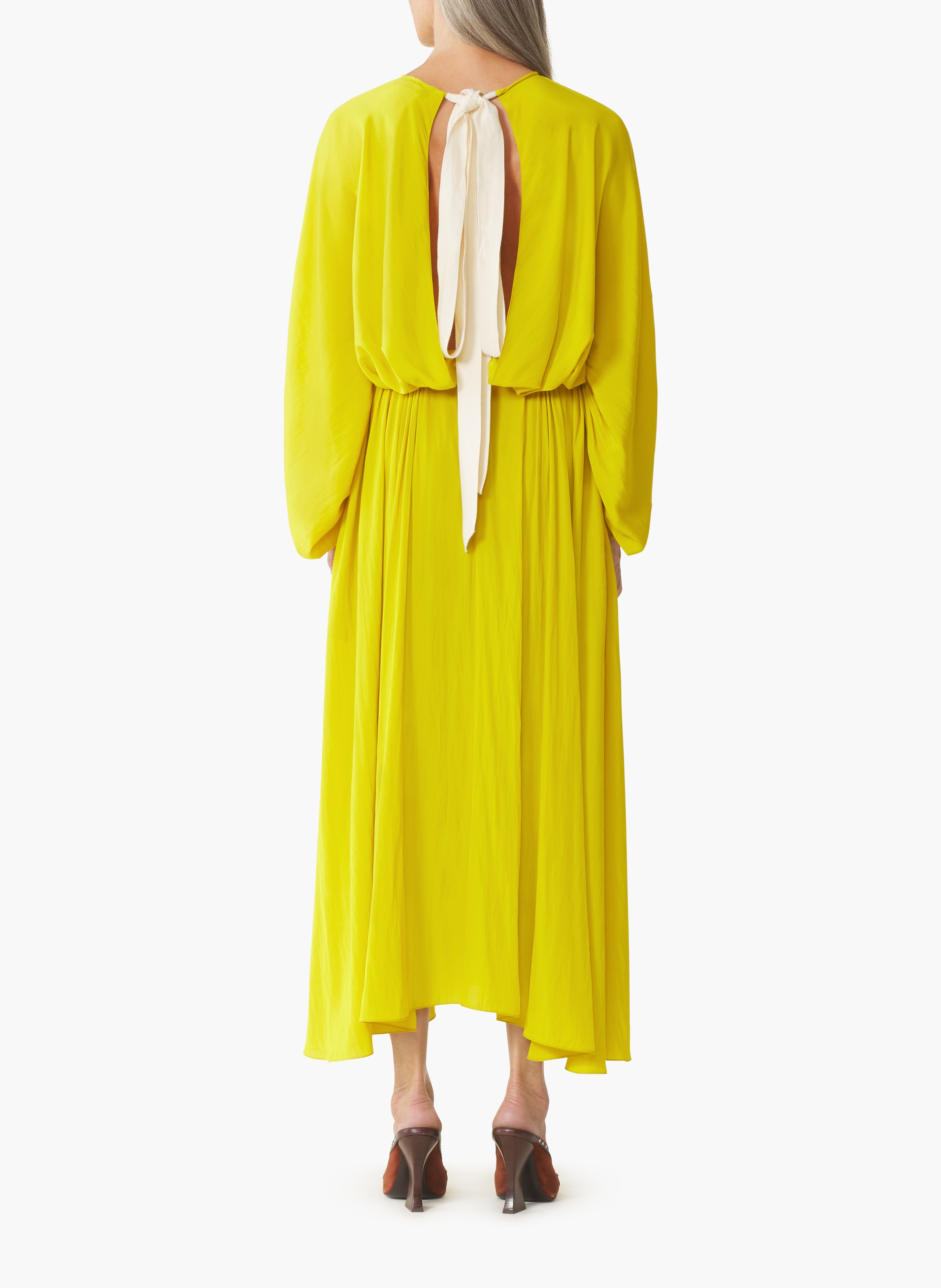 Robe cintrée en charmeuse LANVIN Jaune