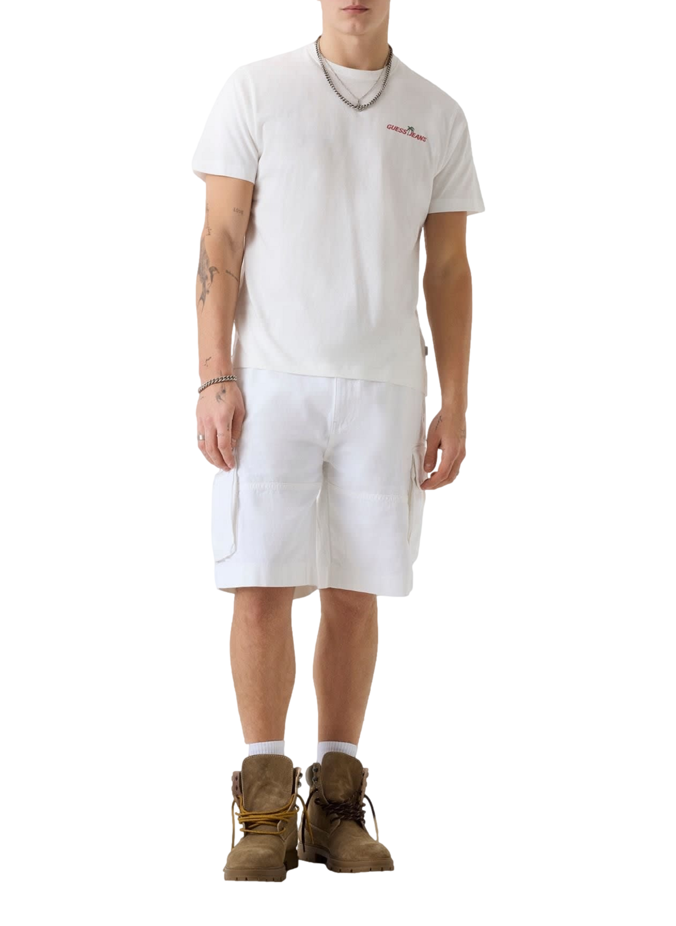 Cotton round-neck T-shirt GUESS White