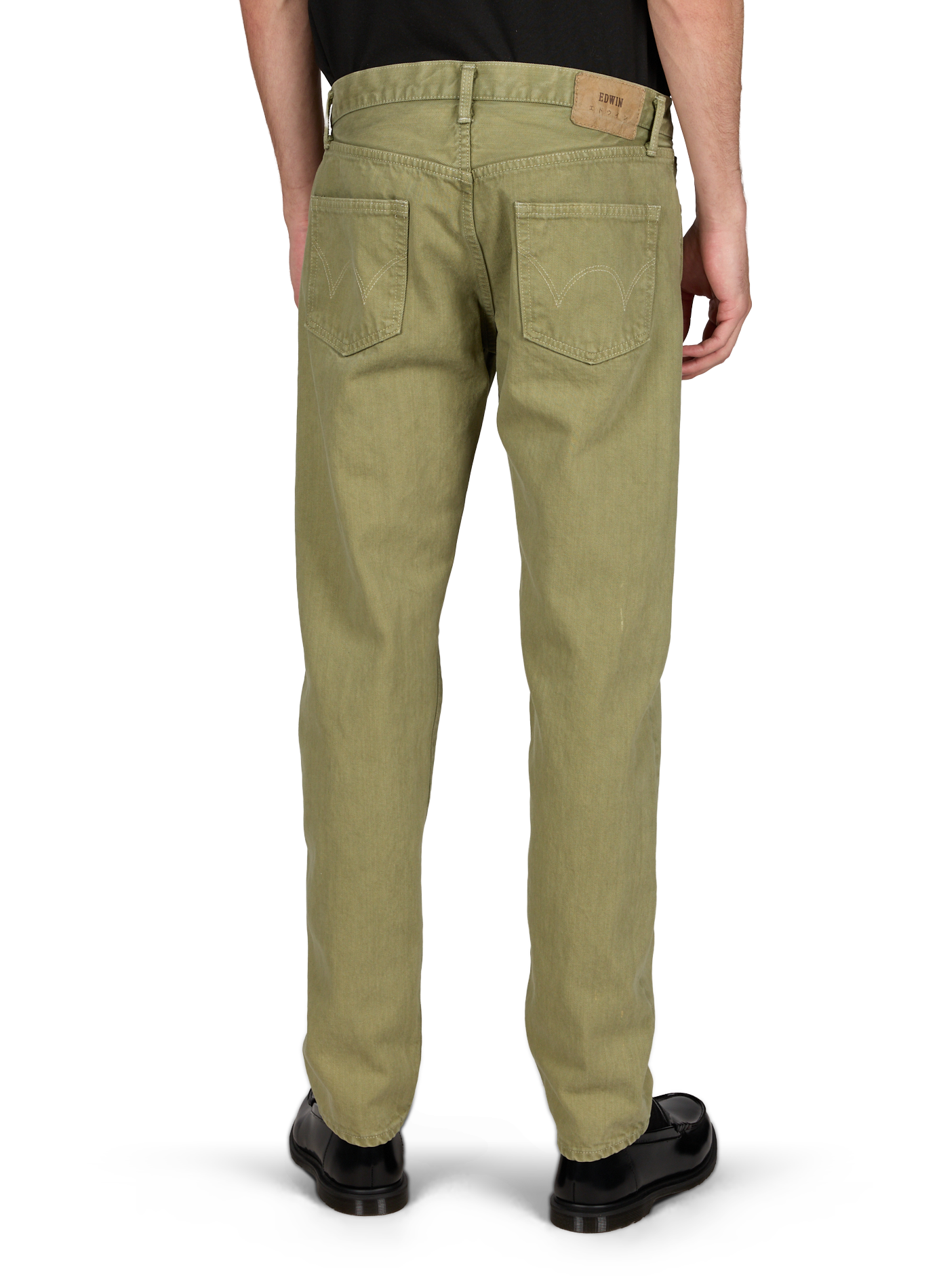 Straight cotton jeans EDWIN Green