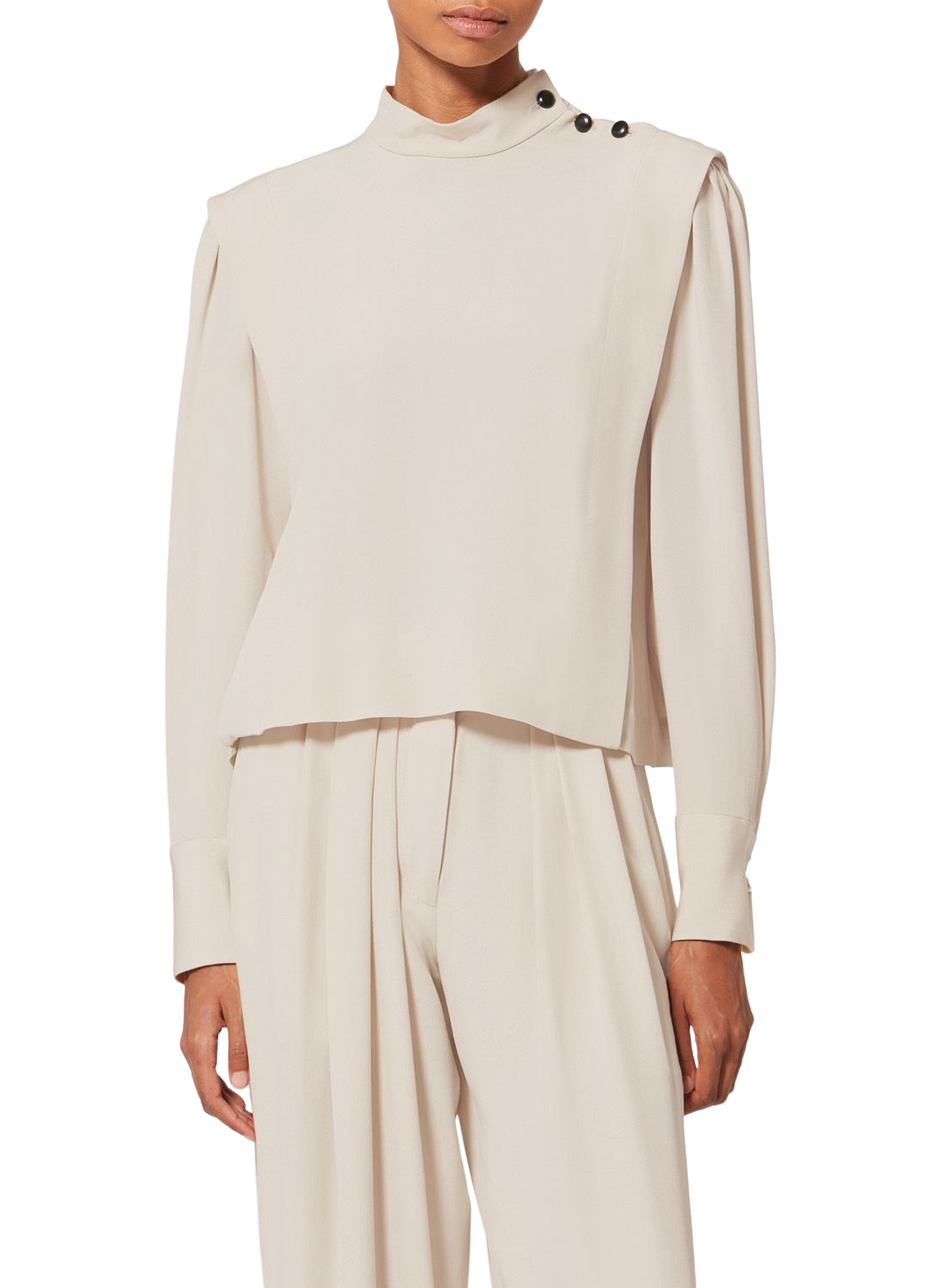 Long-sleeved fluid crepe top ISABEL MARANT White