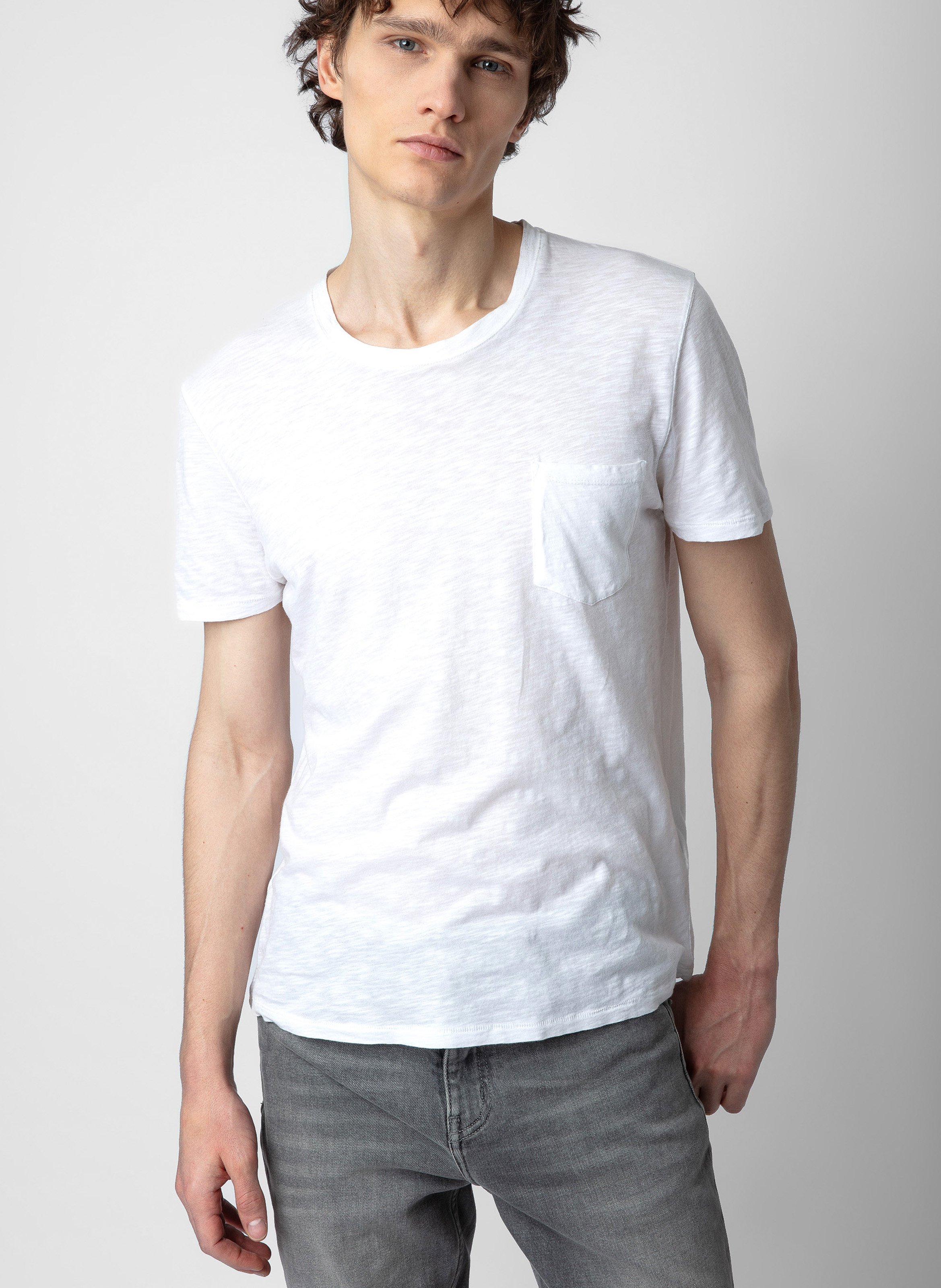 Tee-shirt droit en coton stockholm Wit