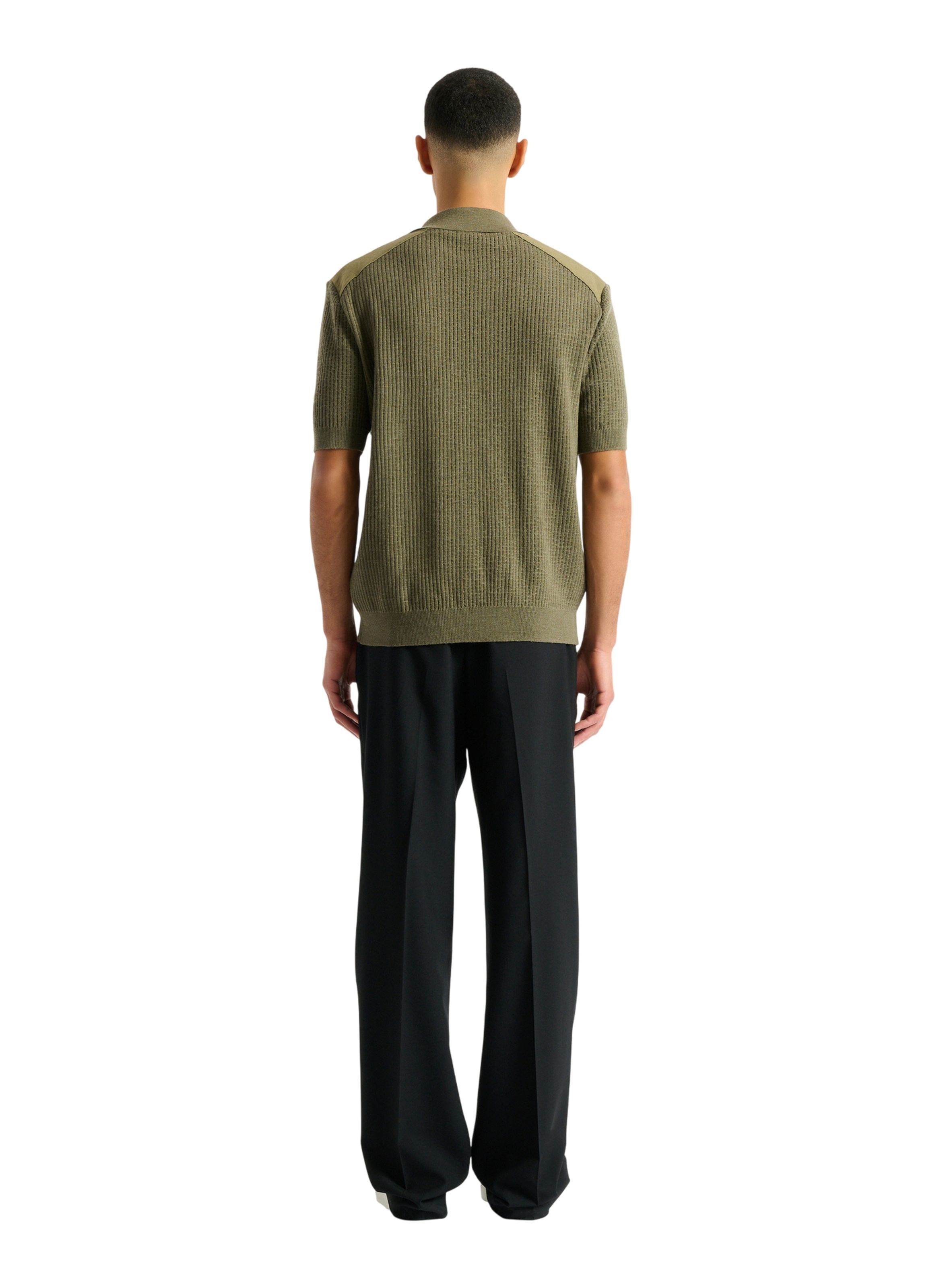 Polo balmain vintage utility en maille côtelée BALMAIN Vert