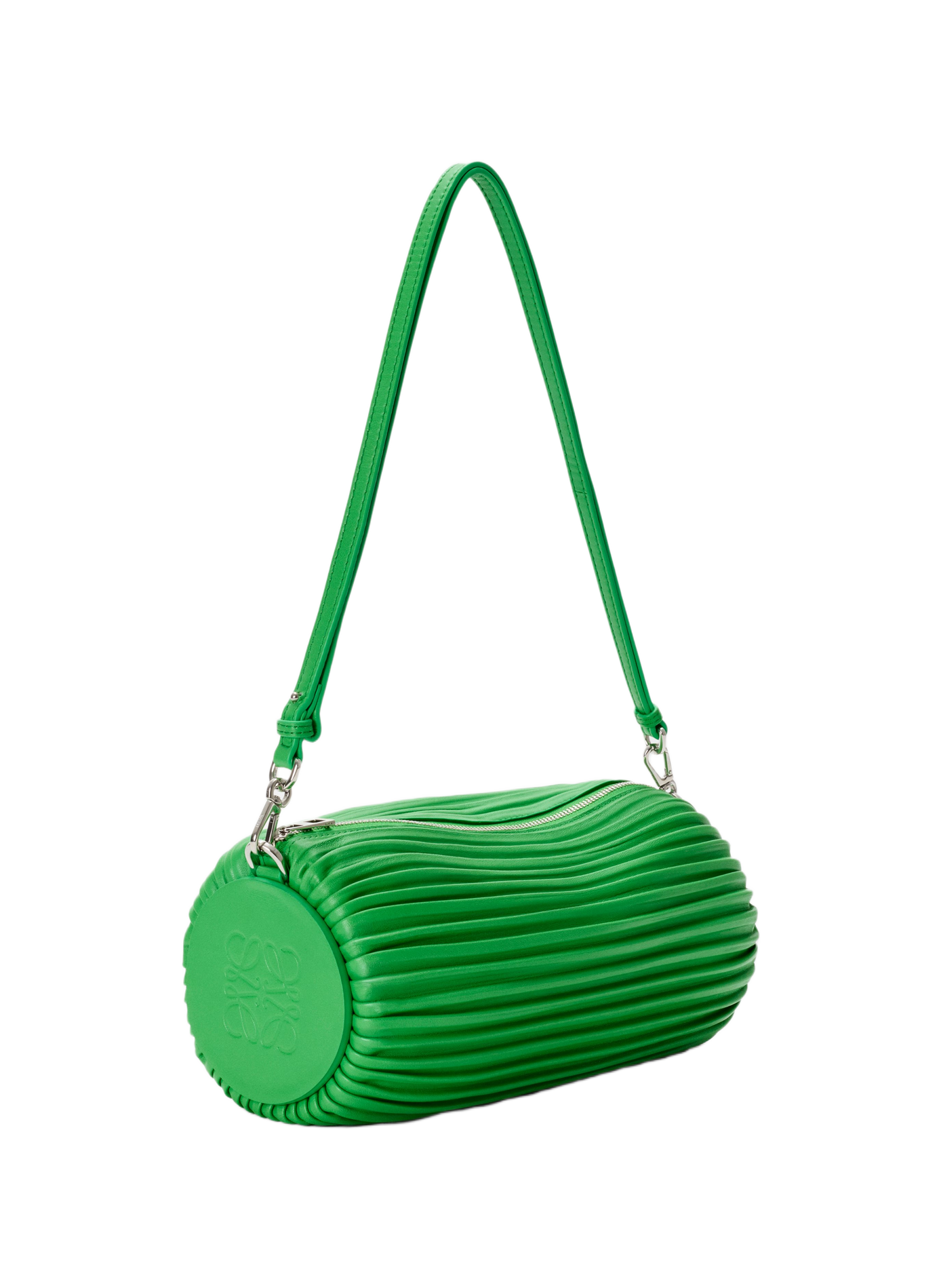 Bracelet Pouch en cuir de veau nappa plissé LOEWE Vert
