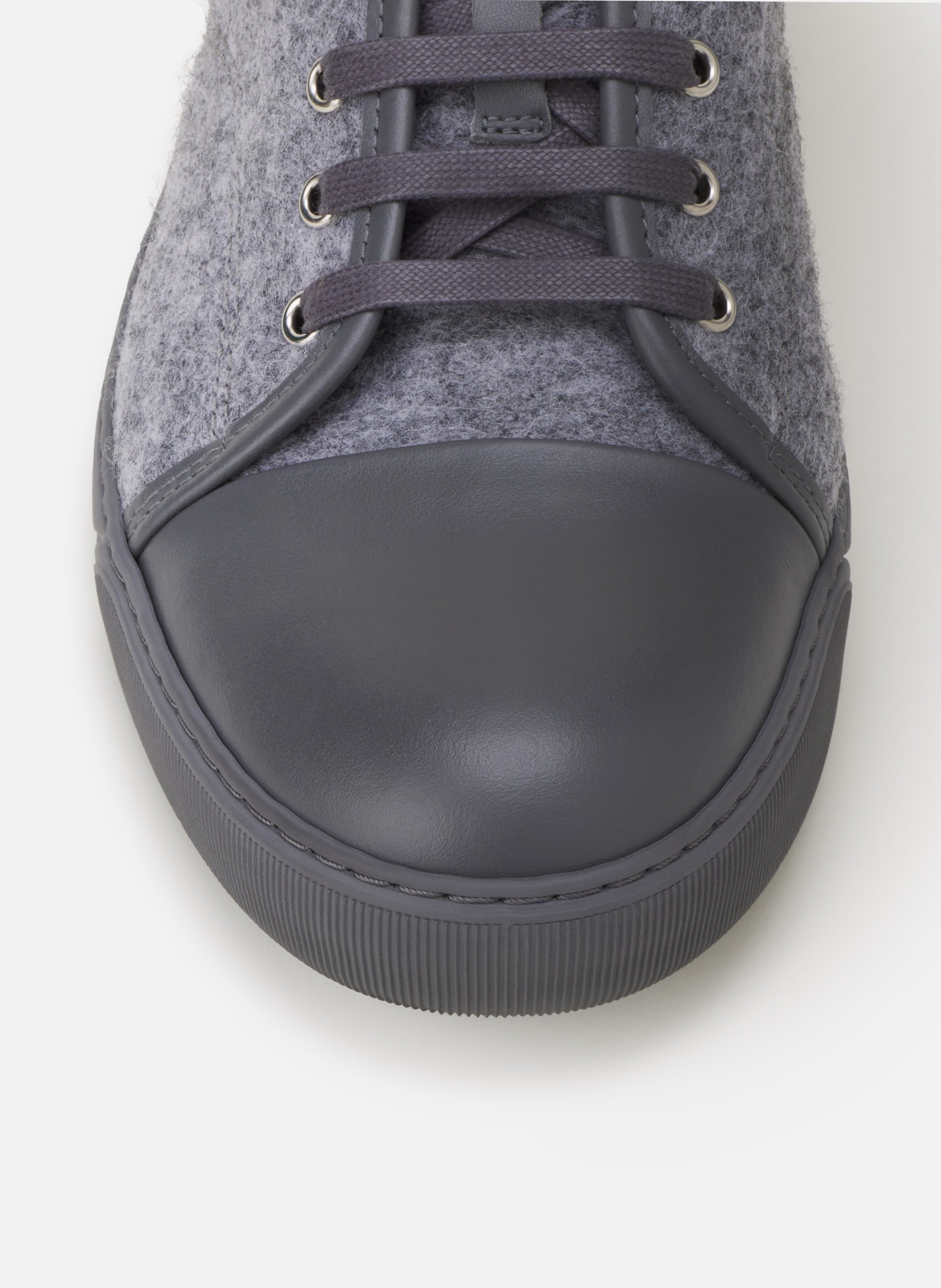 Sneakers dbb1 en feutre et cuir nappa LANVIN Gris