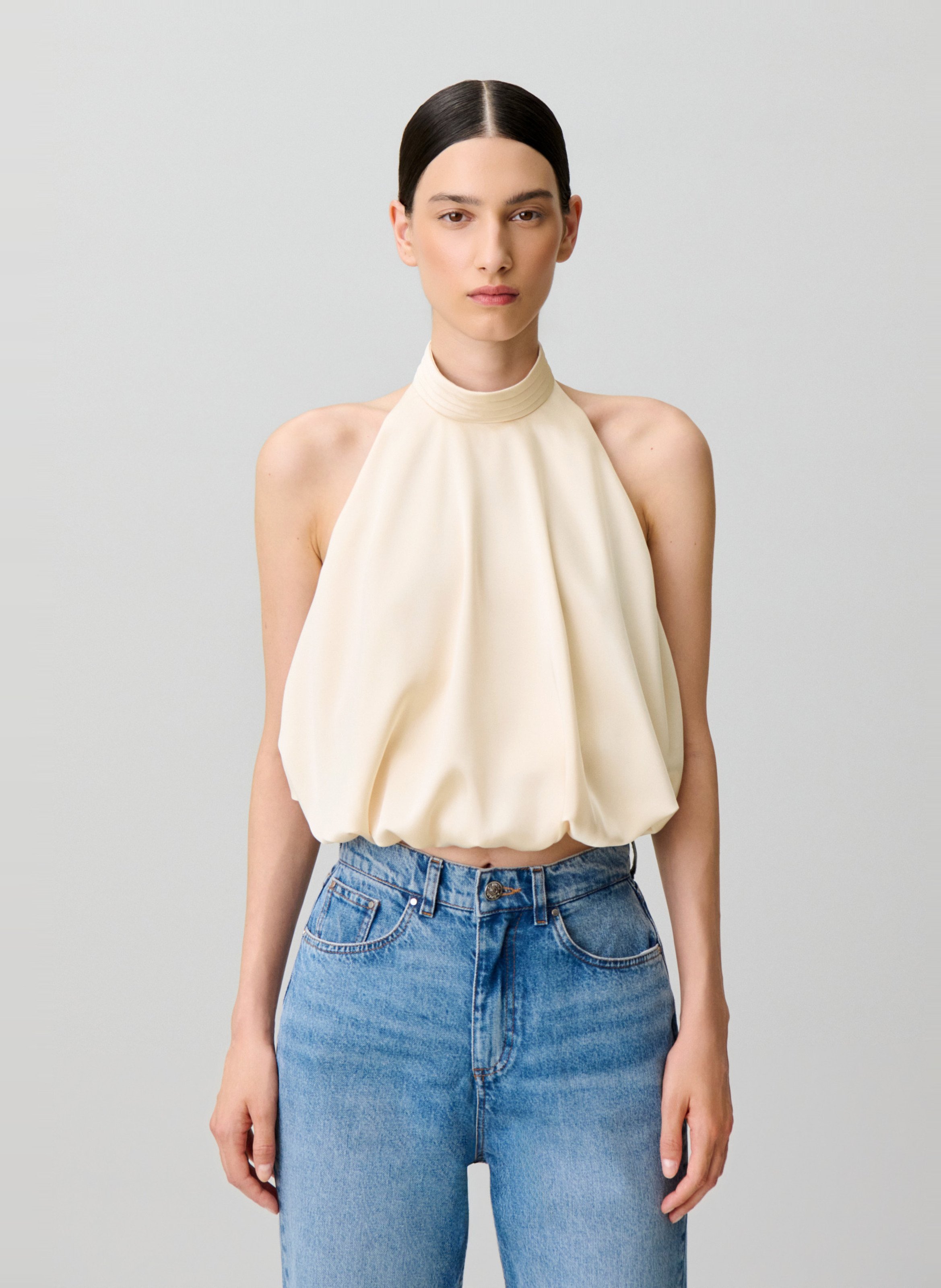 Top sans manches dos nu uni CLAUDIE PIERLOT Blanc