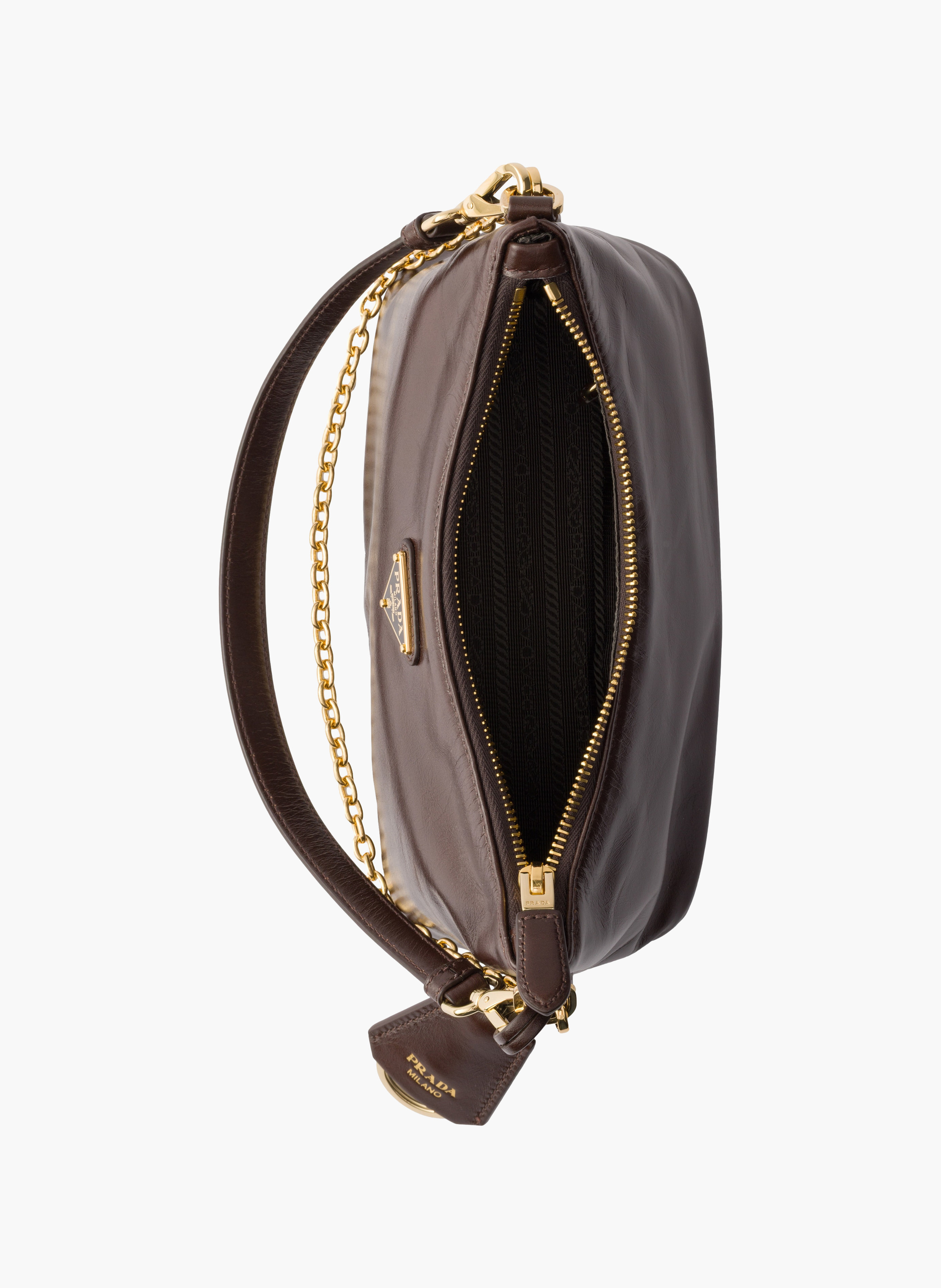 Mini sac en cuir PRADA Marron