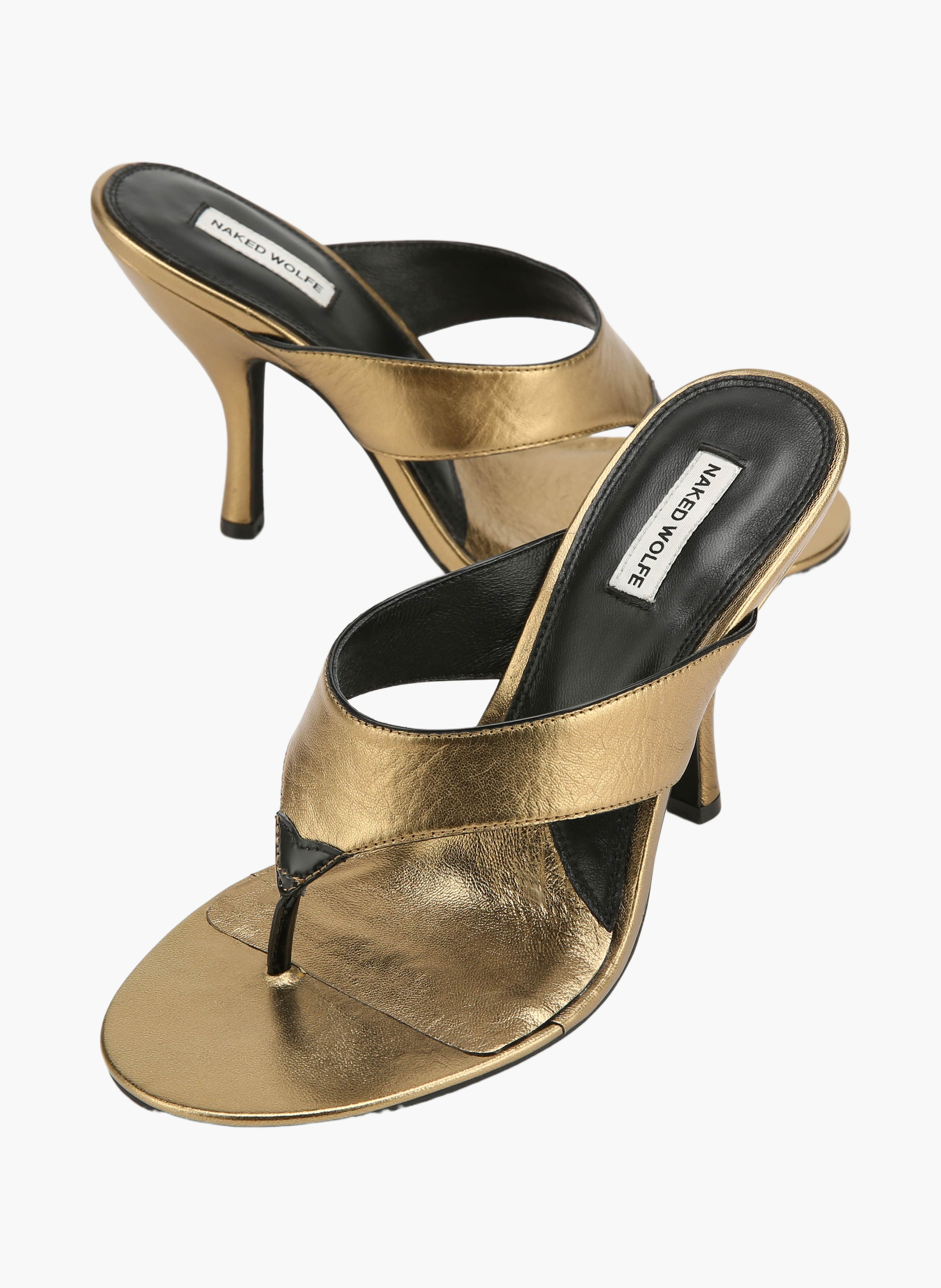 Chaussures à talons martine en cuir NAKED WOLFE Doré