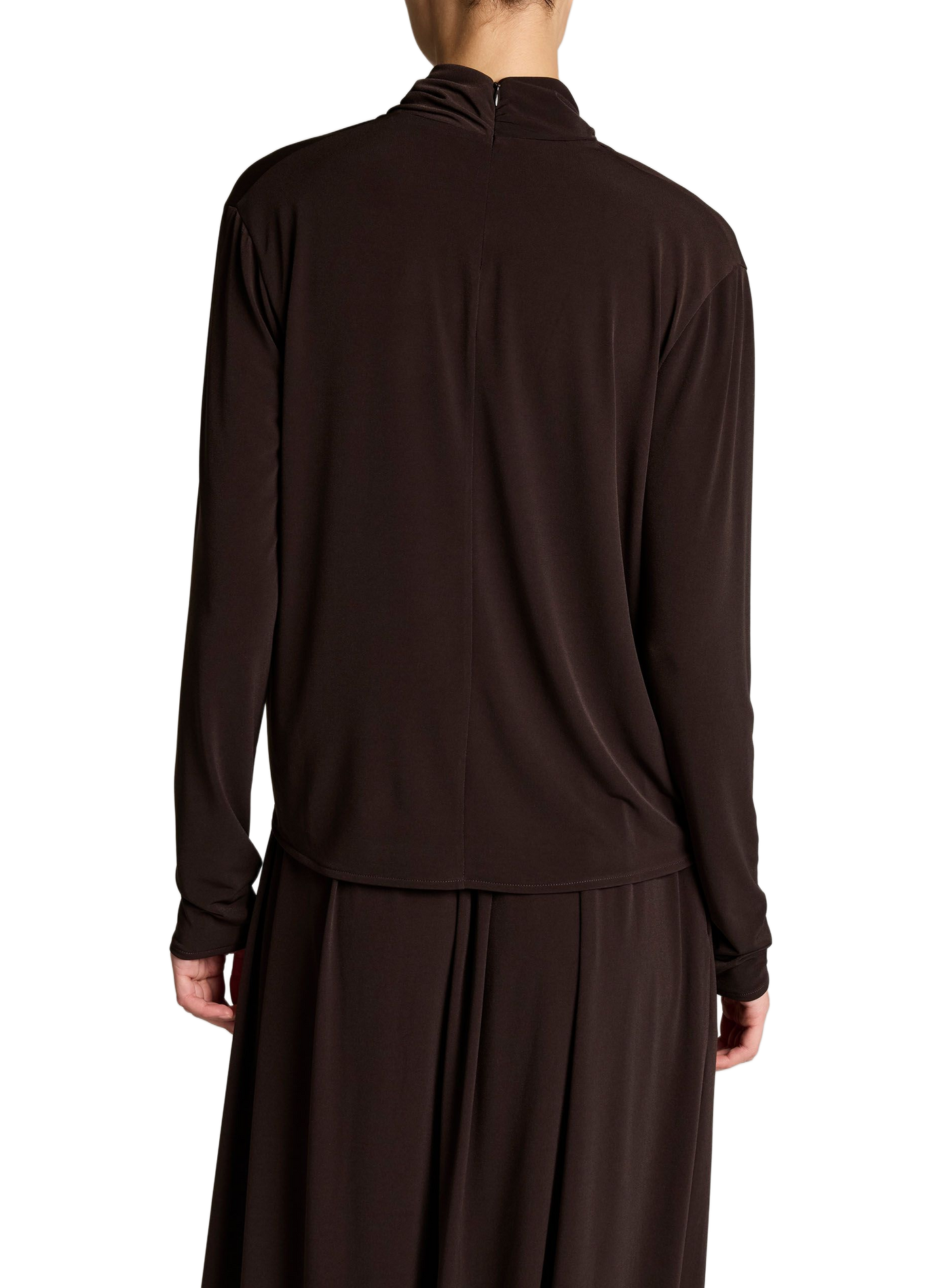 Long-sleeved top with draped neckline VINCE Grey