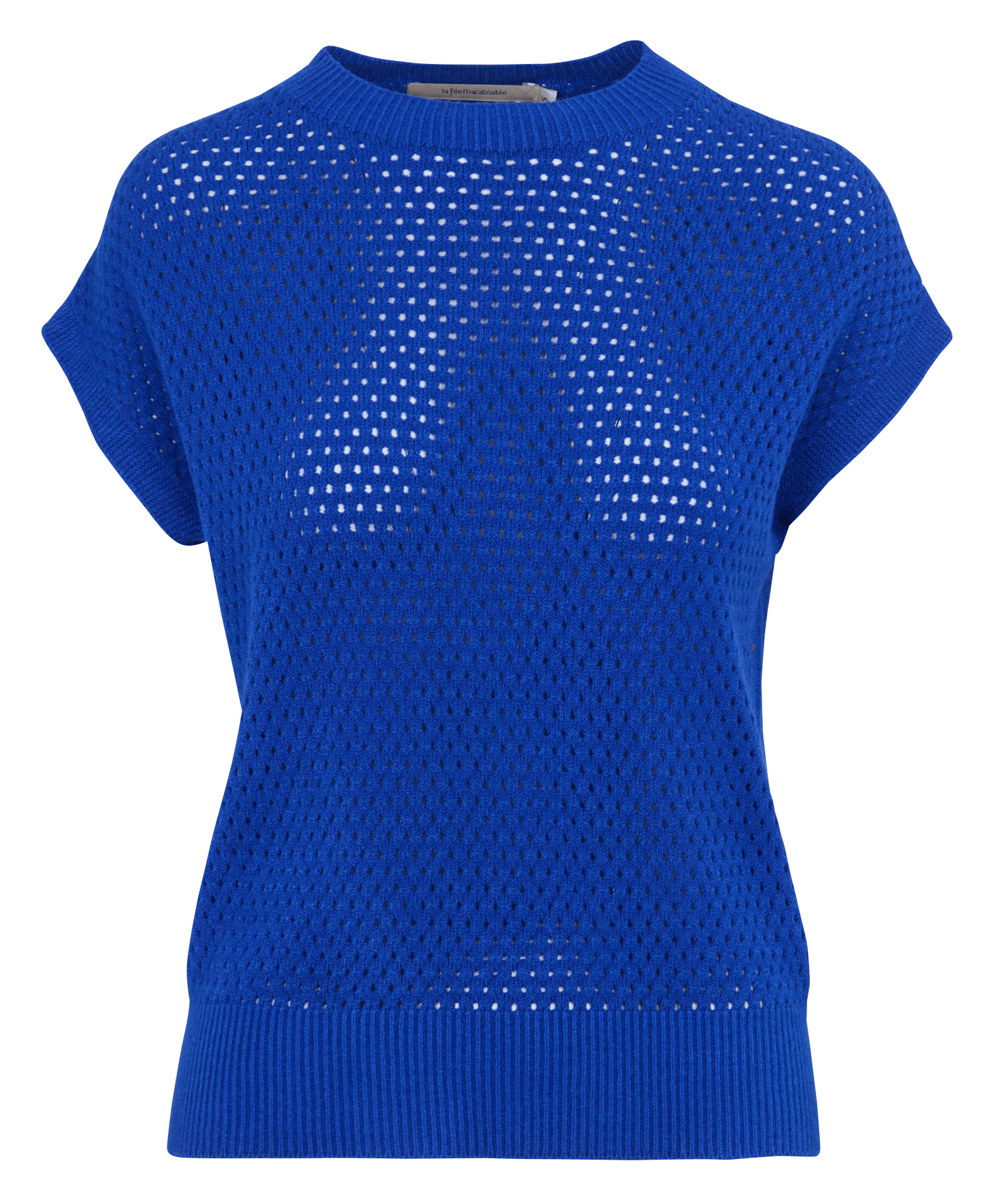 Rechte trui met ajourbreisel LA FEE MARABOUTEE Blauw