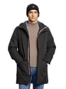 Parka droite à capuche | Noir by K-WAY K-WAY Parka droite à capuche | Noir