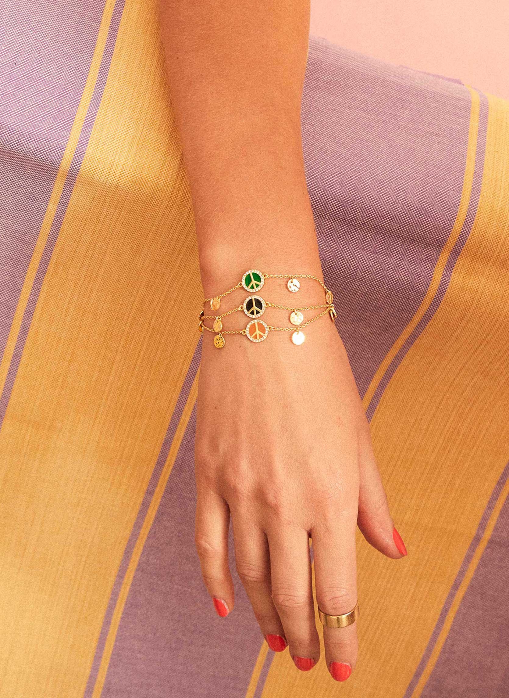 Bracelet chaîne avec pampilles joyful HIPANEMA Orange