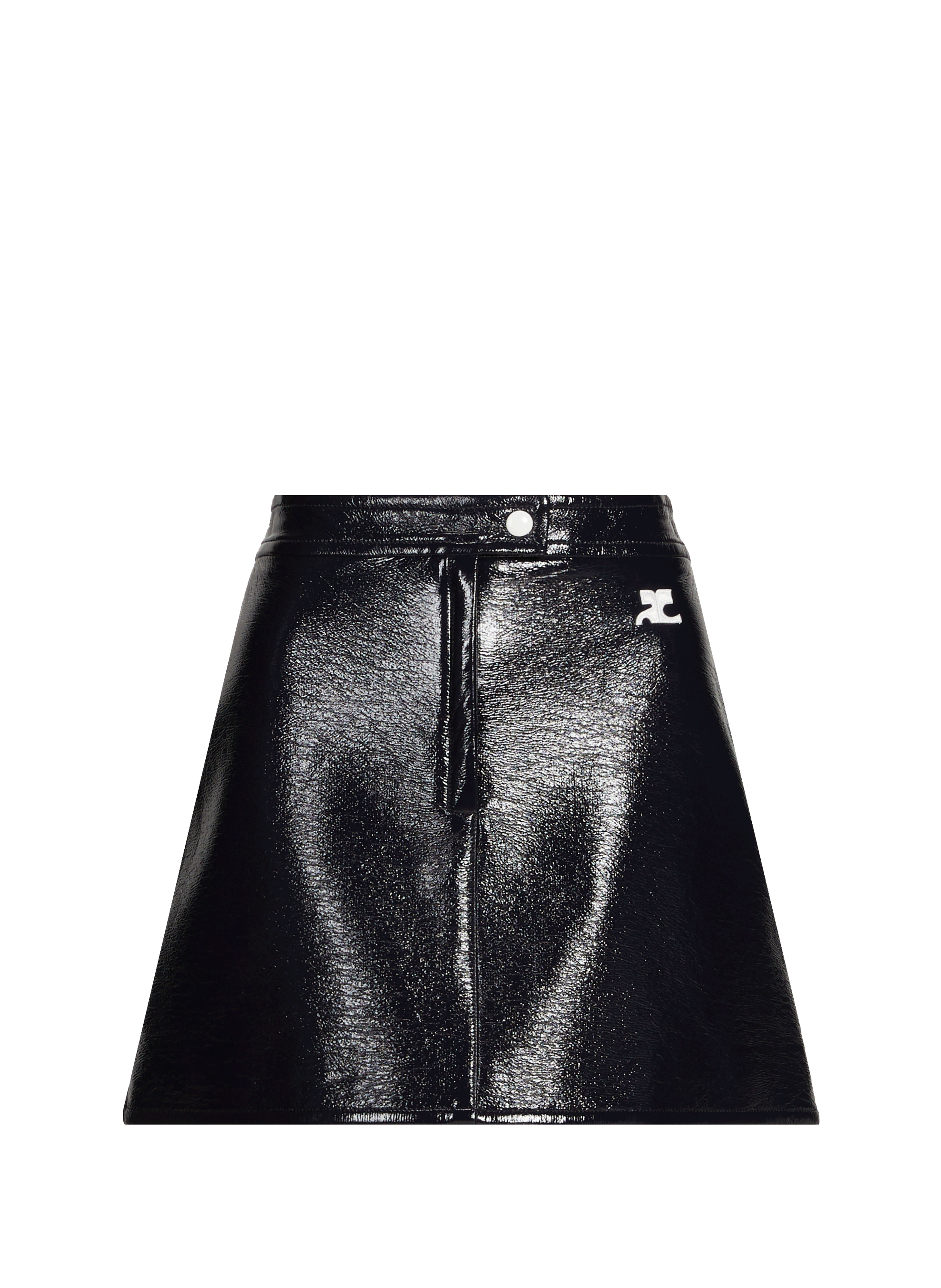 Reedition vinyl mini skirt COURRÈGES Blue