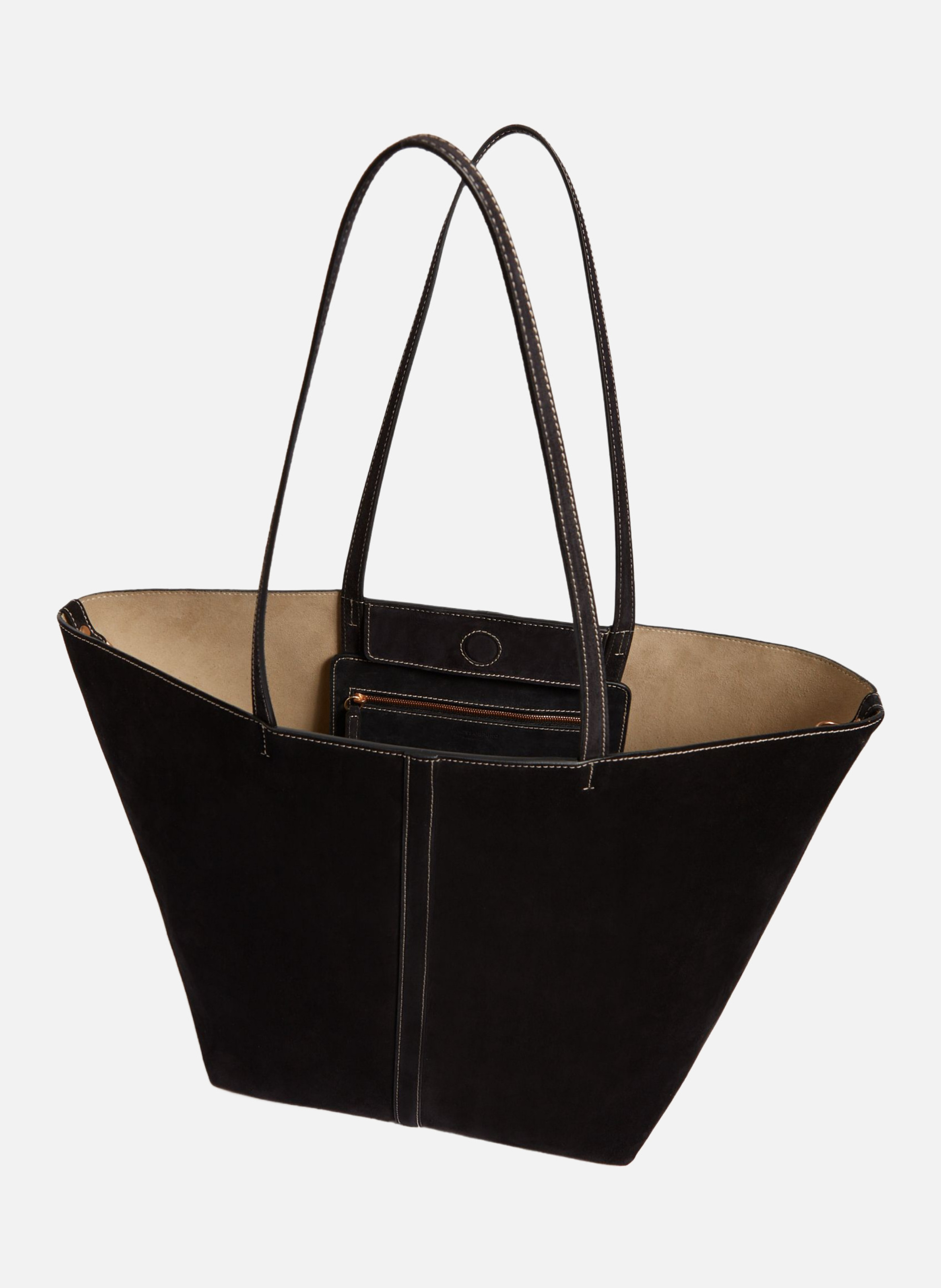 Grand cabas daily en cuir velours VANESSA BRUNO Noir