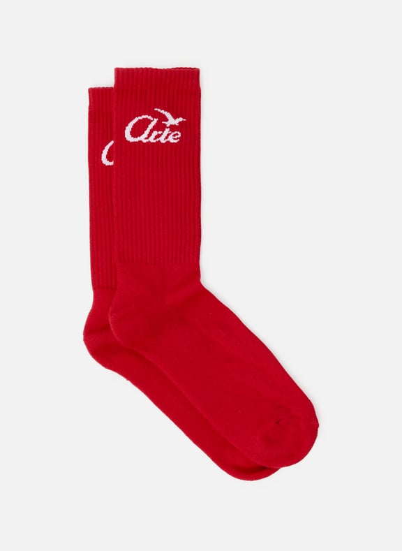 Chaussettes mi-hautes en coton Rouge by ARTE ANTWERP ARTE ANTWERP Chaussettes mi-hautes en coton Rouge