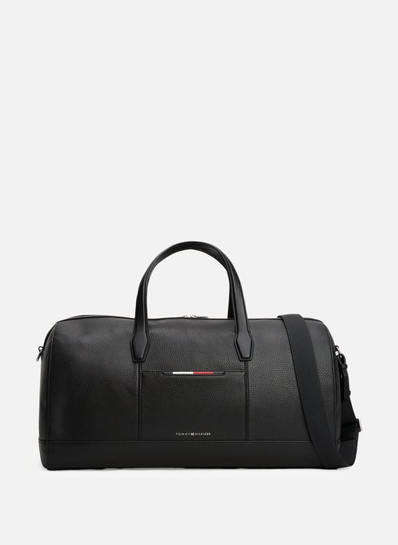 Faux Leather Tommy Hilfiger Duffle Bag Leather Black Travel Duffle