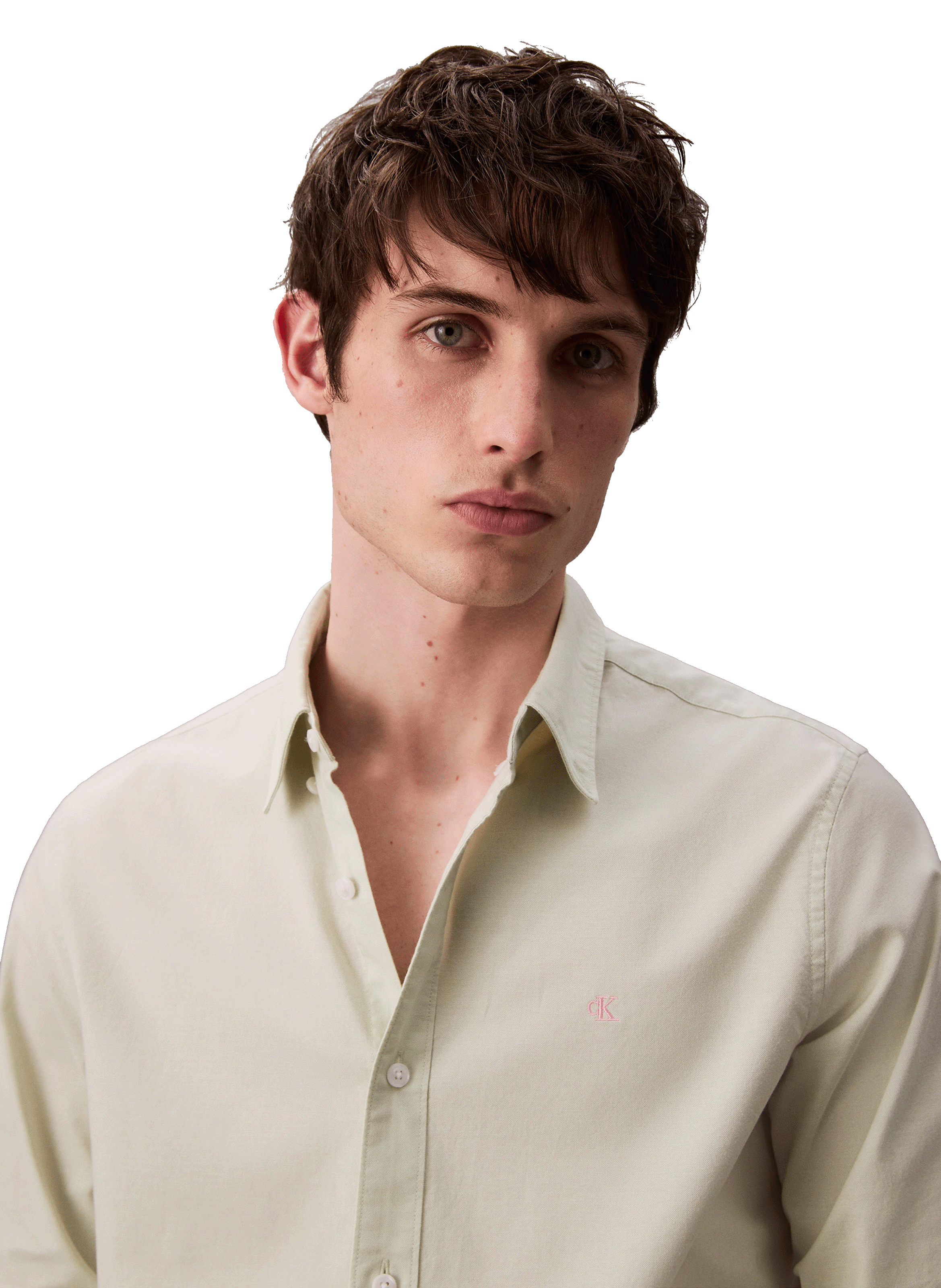 Chemise droite en coton mélangé CALVIN KLEIN Vert