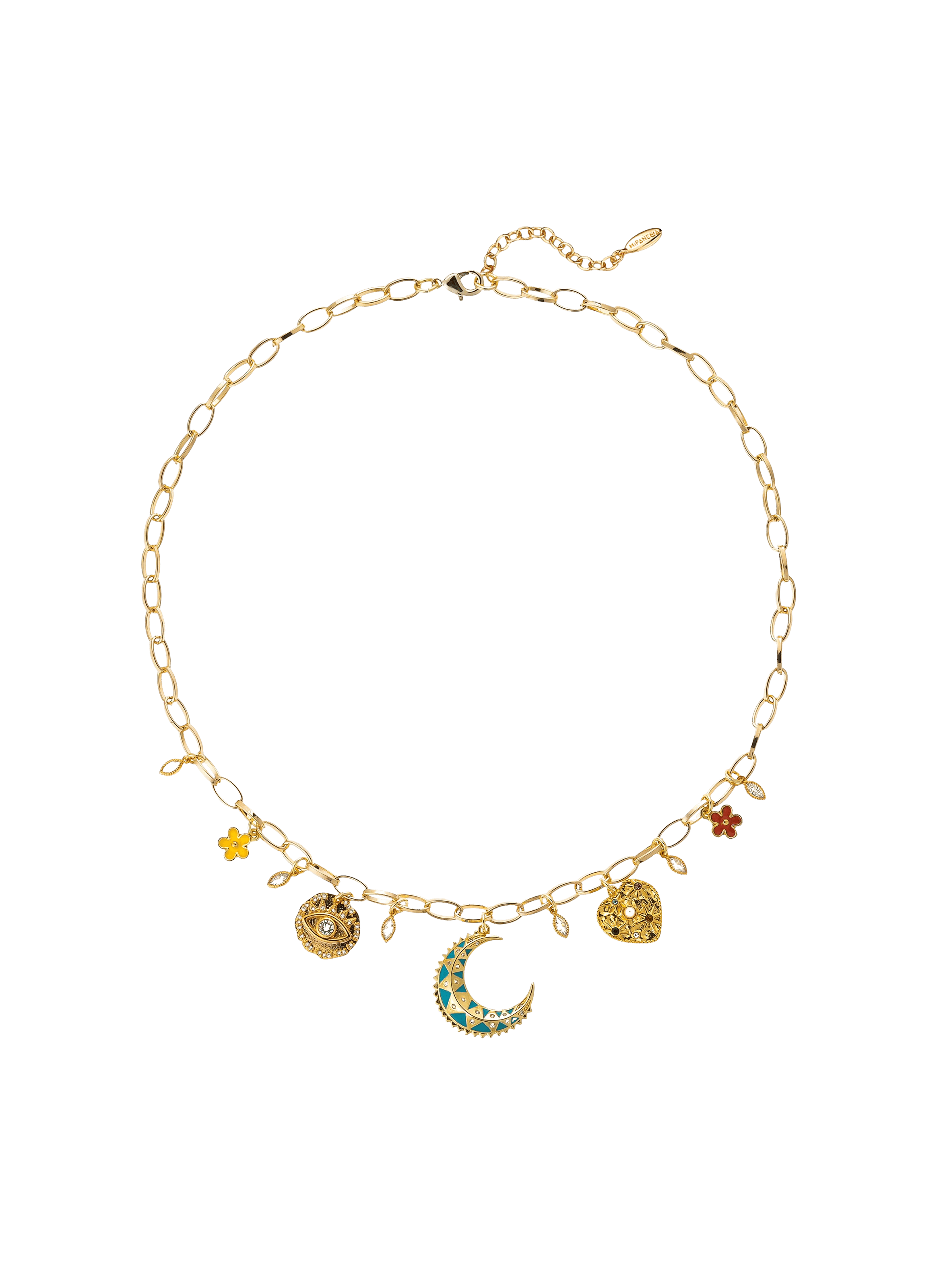 Collier ras de cous avec pampilles et charms chupito HIPANEMA Vert