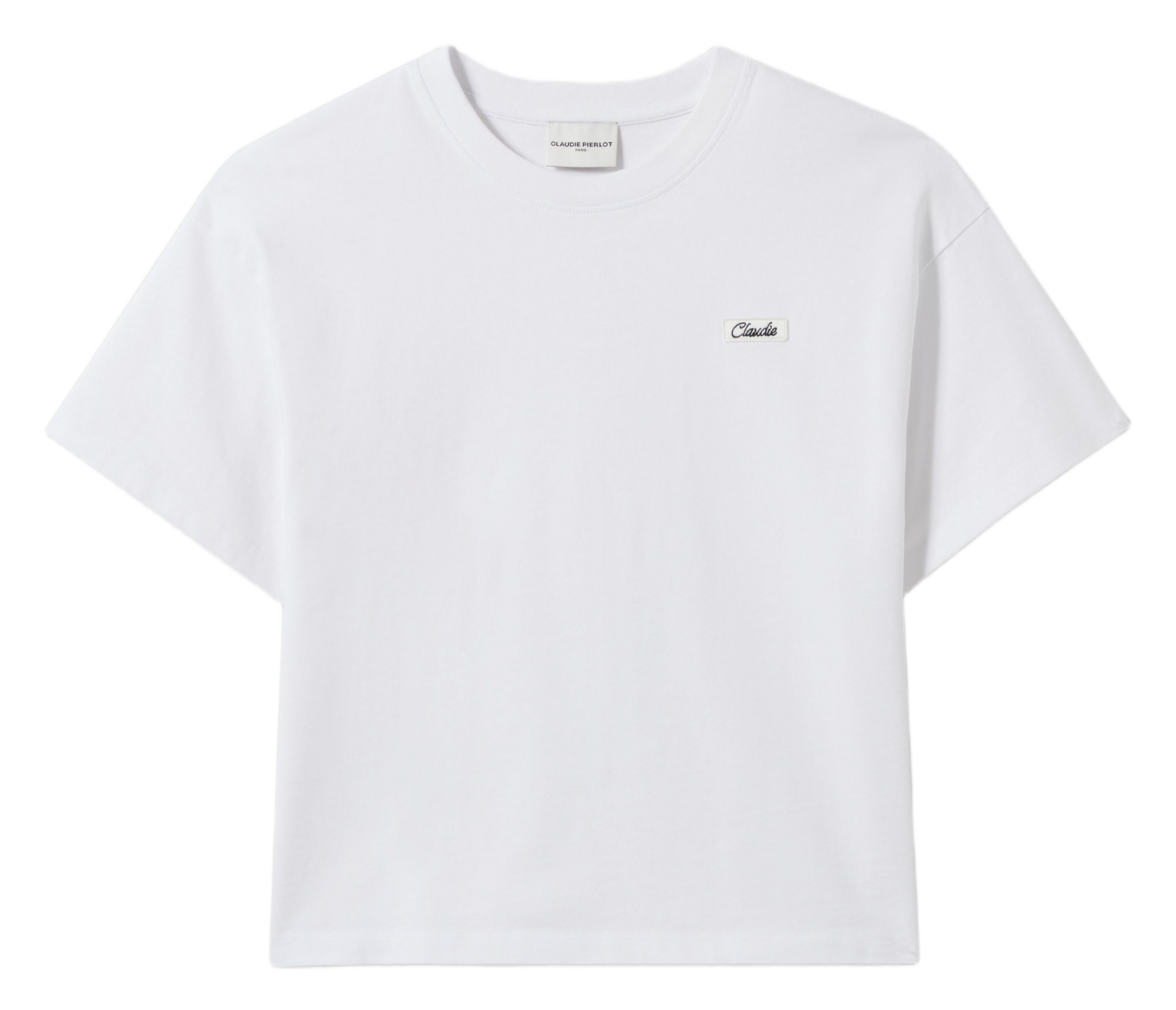 Tee-shirt col rond en coton CLAUDIE PIERLOT Blanc