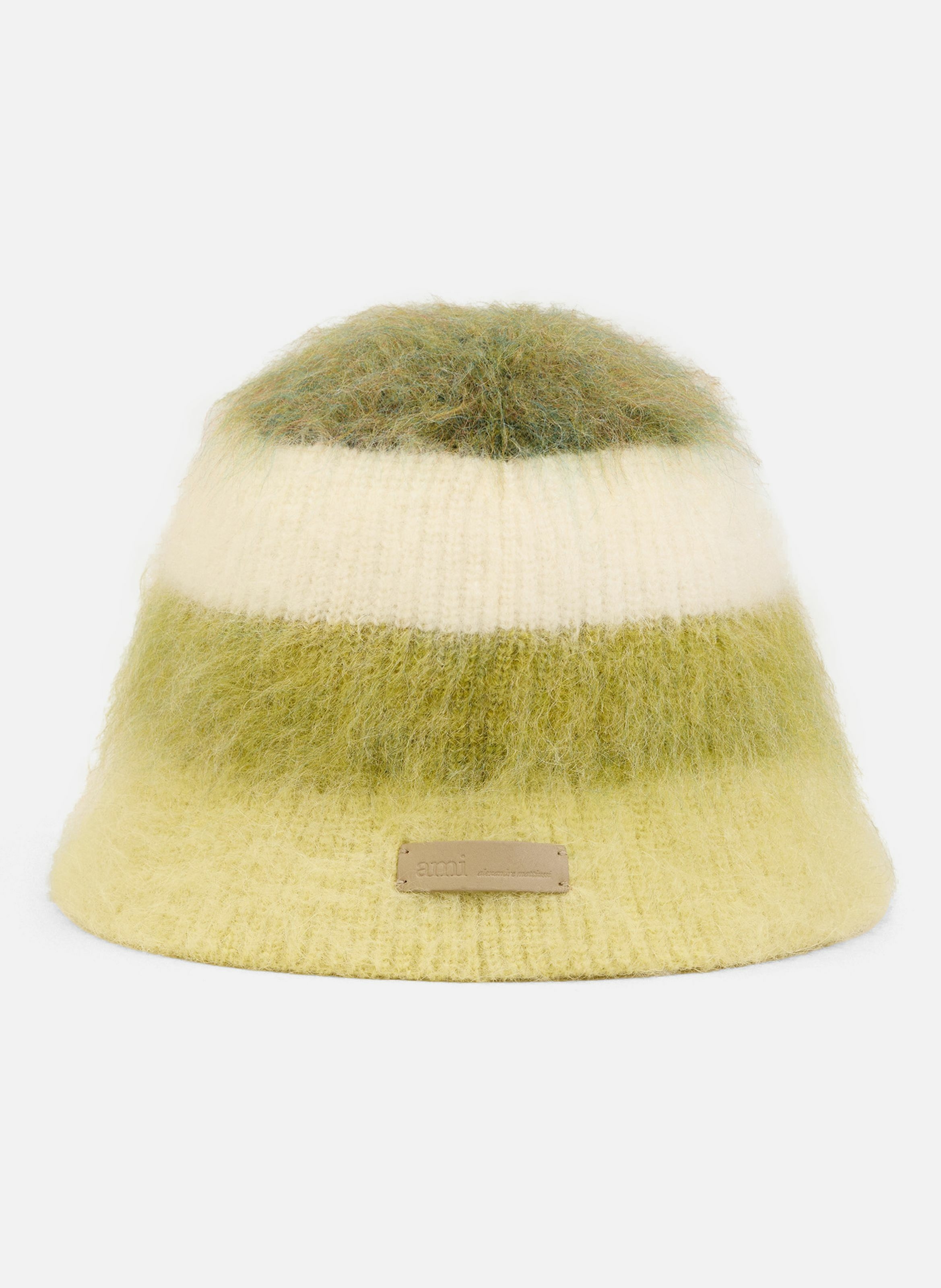 Bob ami rayé en mohair unisexe AMI PARIS Beige