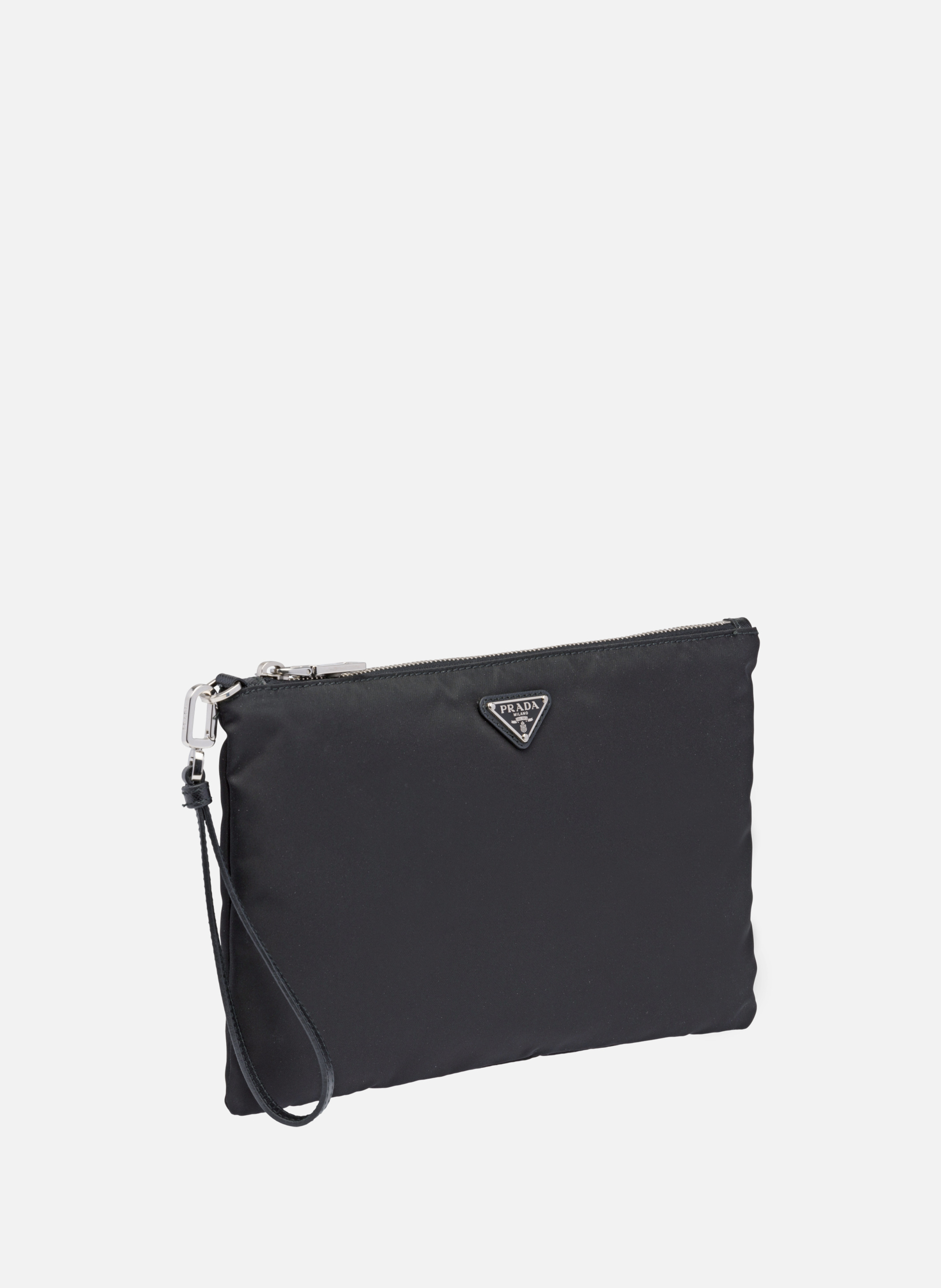 Pochette en re-nylon et cuir saffiano PRADA Noir