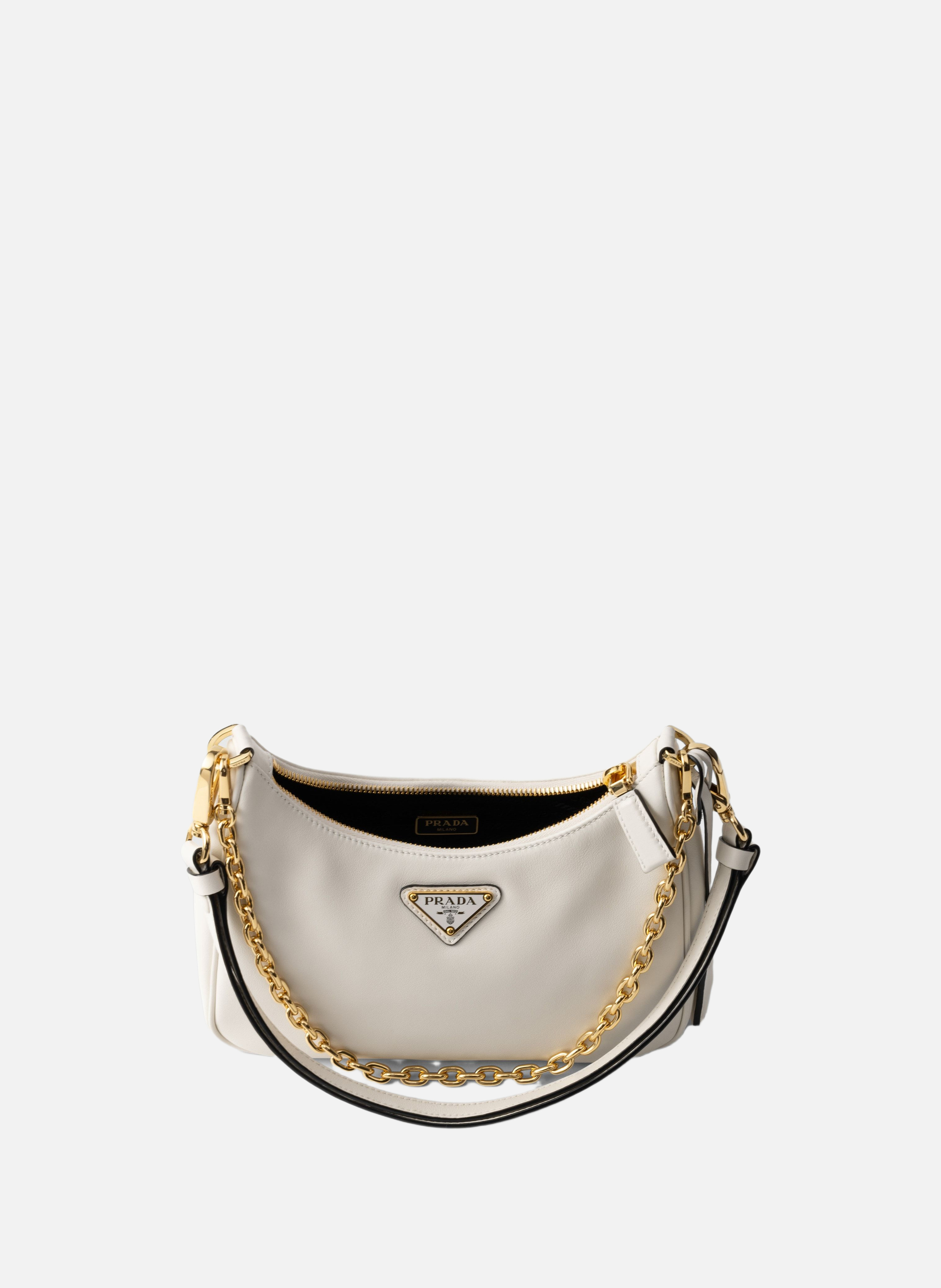 Mini sac prada re-edition en cuir PRADA Blanc