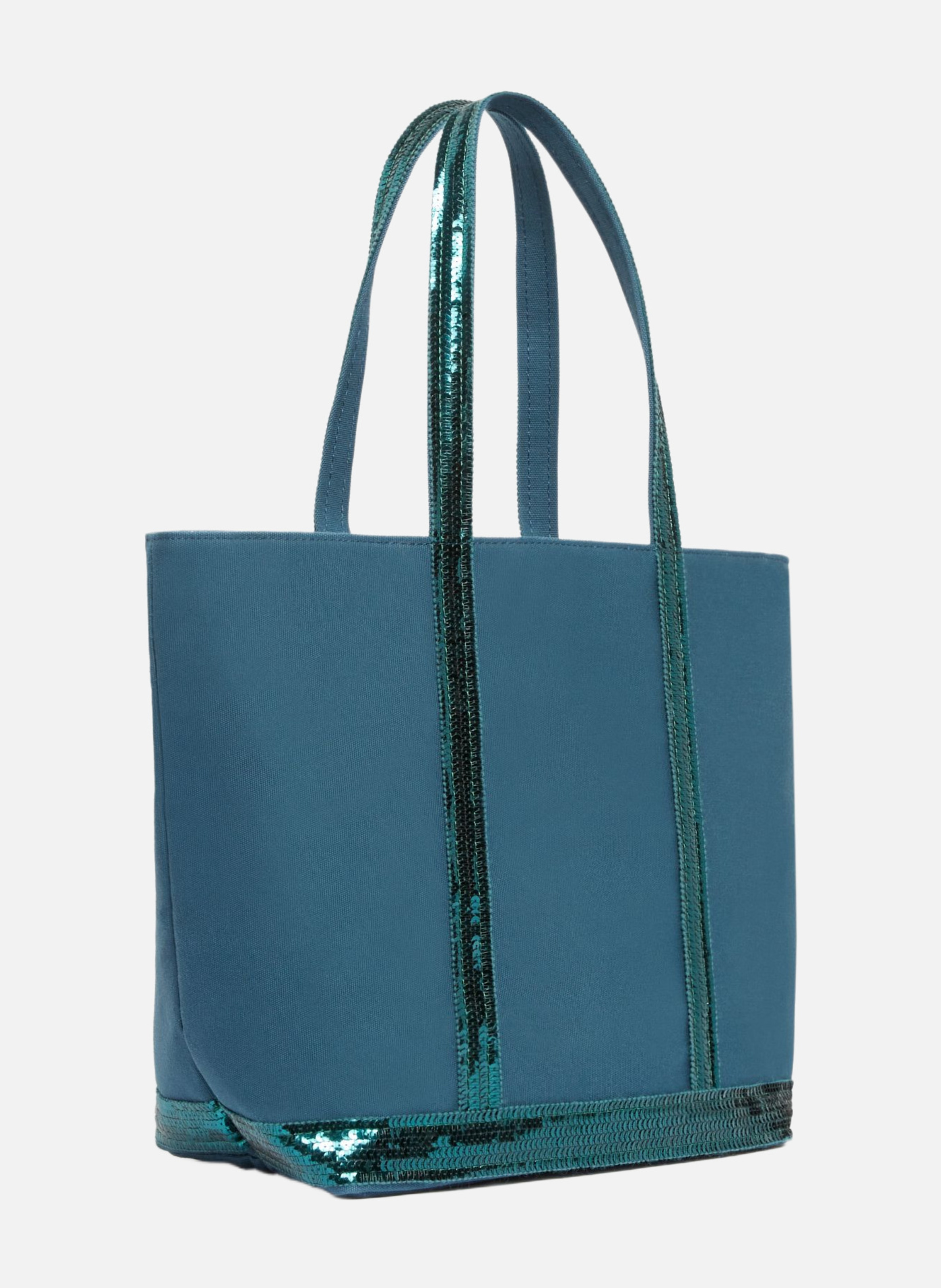 Cabas m zippé en toile Vert