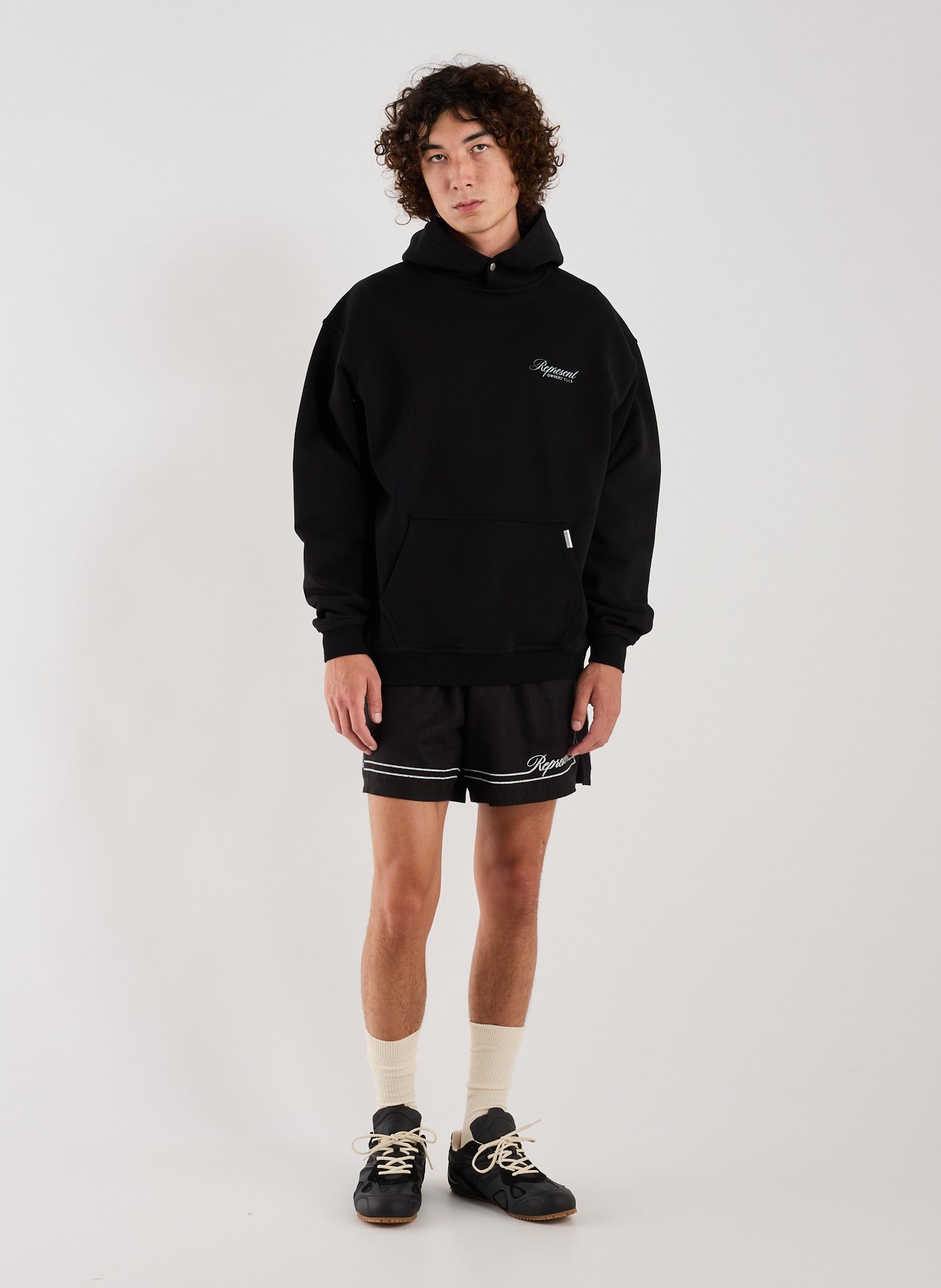 Sweatshirt à capuche en coton REPRESENT Noir