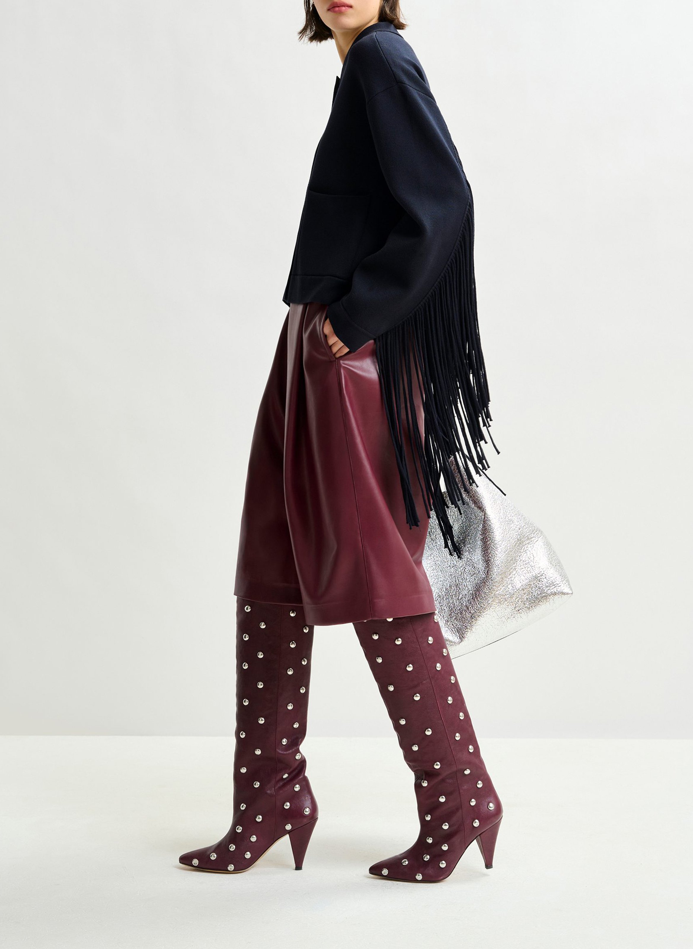 Veste col classique à franges istern ESSENTIEL ANTWERP Bleu