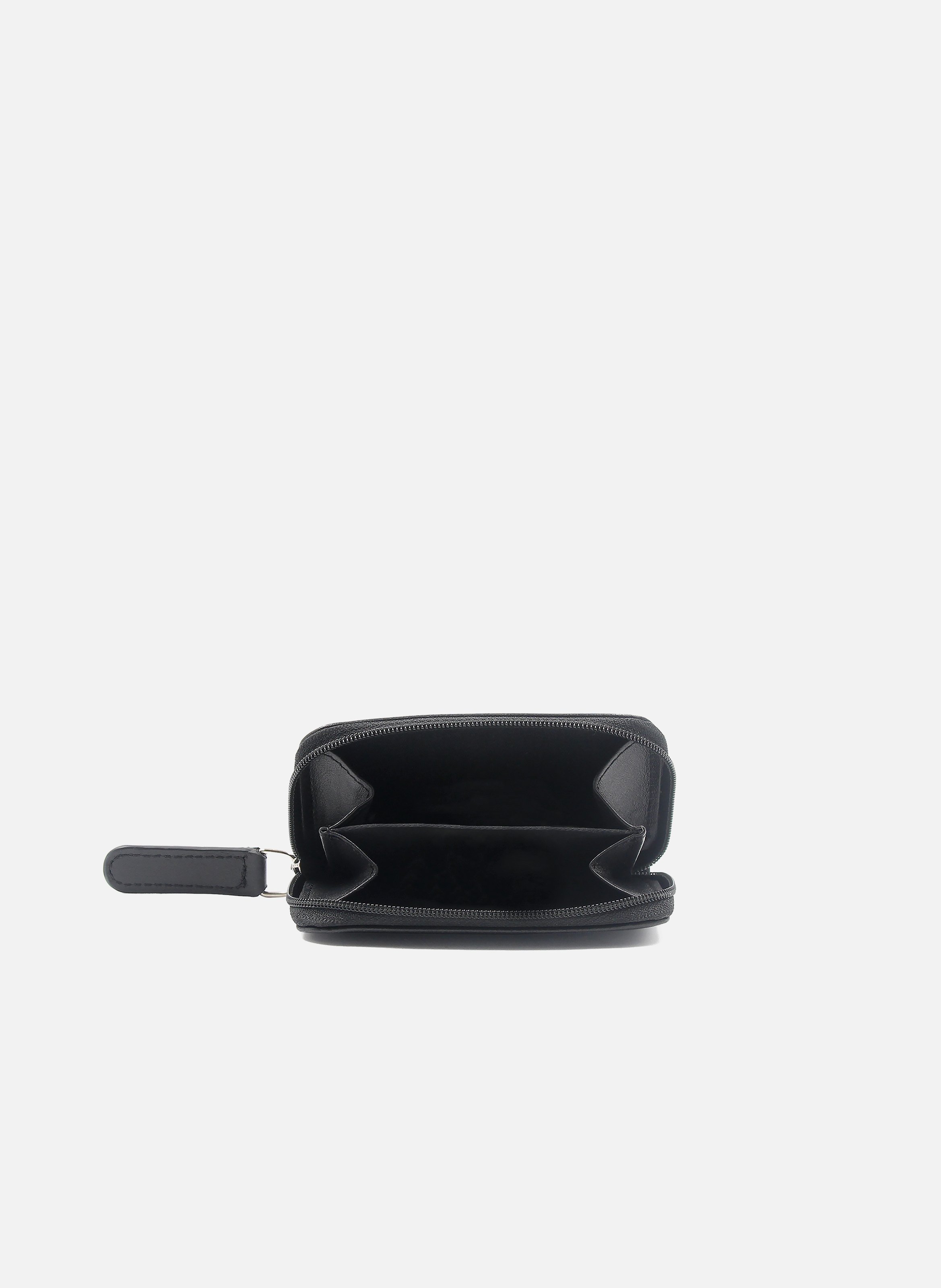 Porte-monnaie cuir lisse Noir