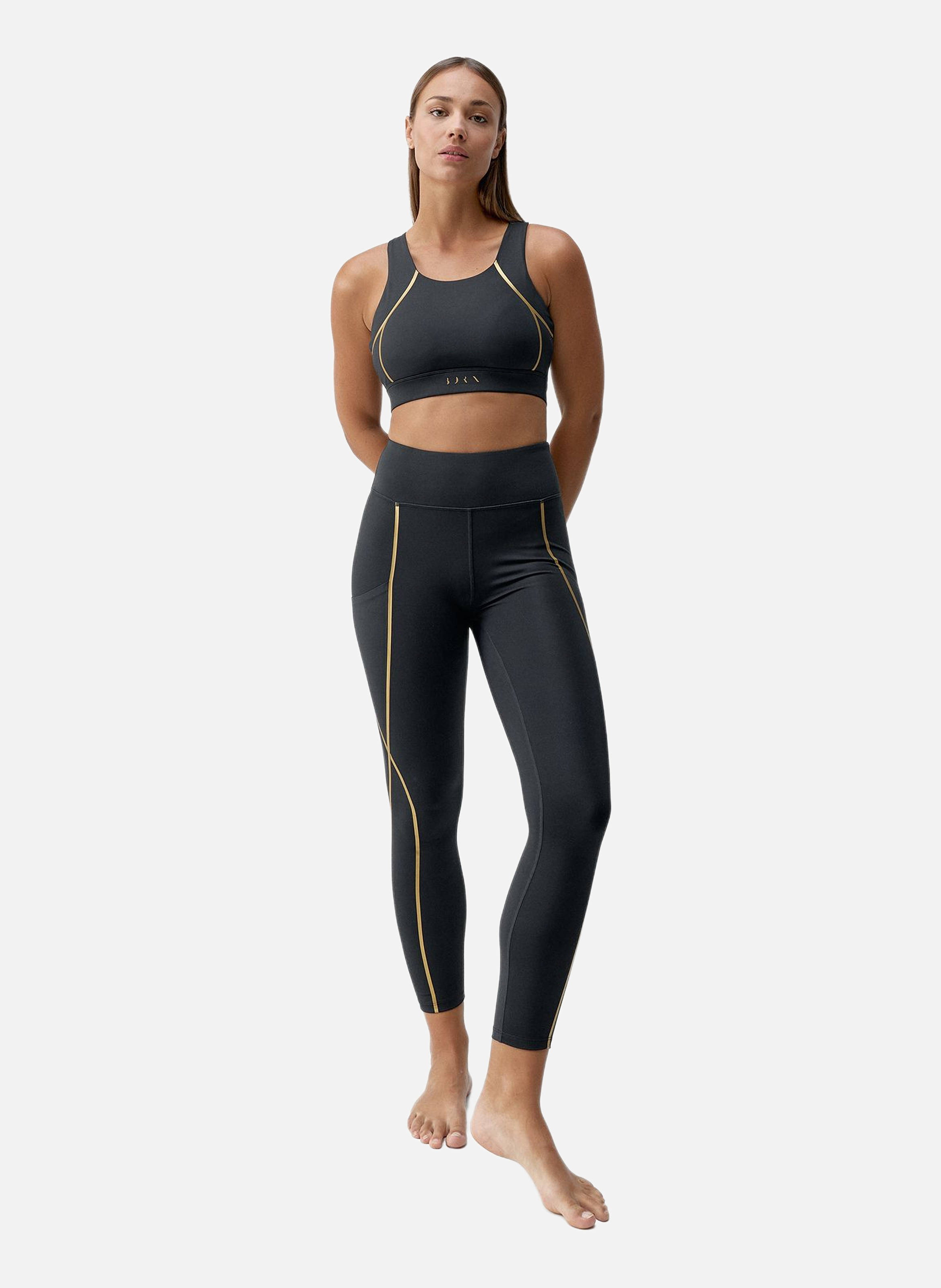 Legging de sport 7/8 performance gold BORN LIVING YOGA Noir