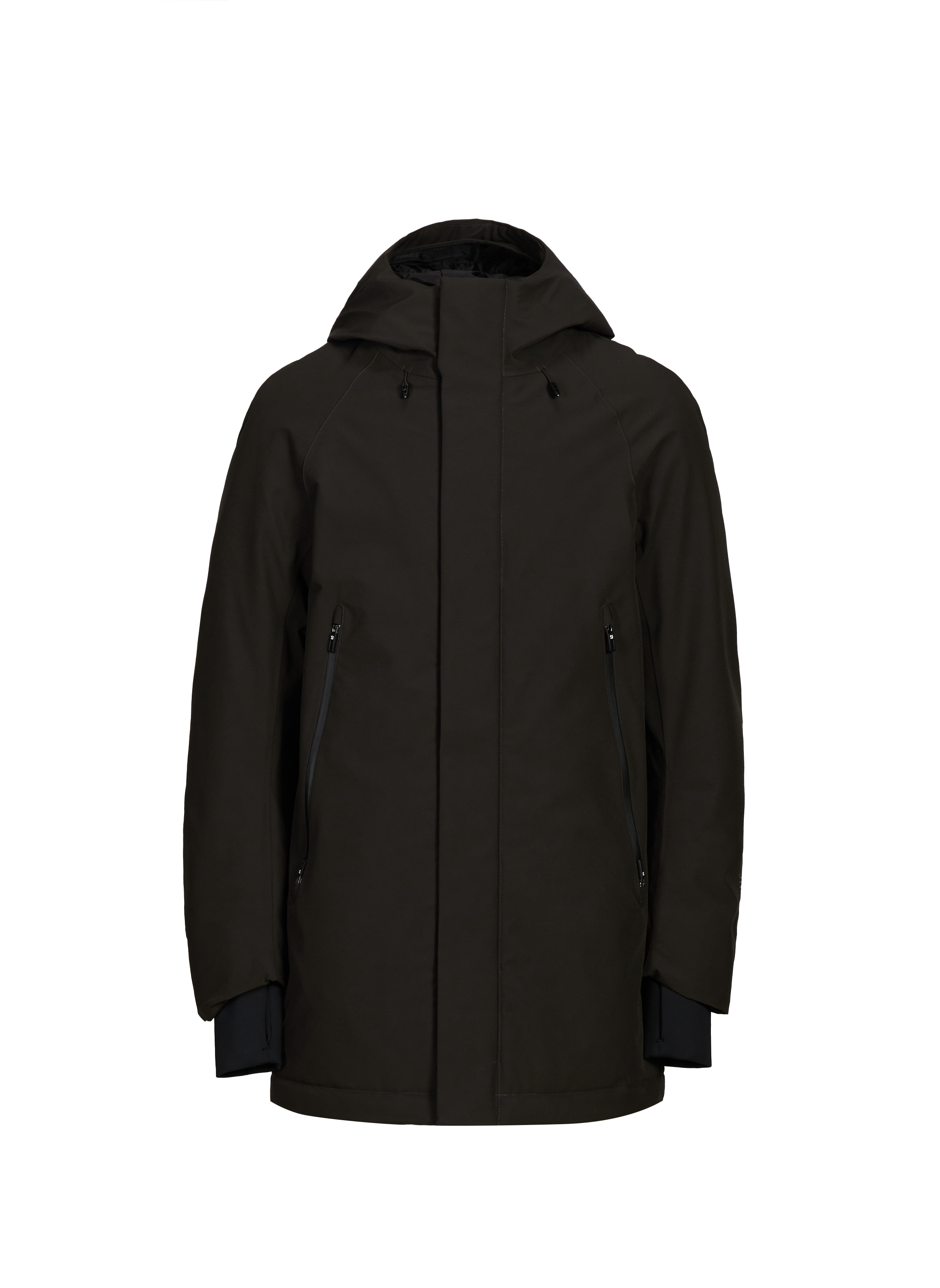 KRAKATAU High-neck hooded parka Khaki