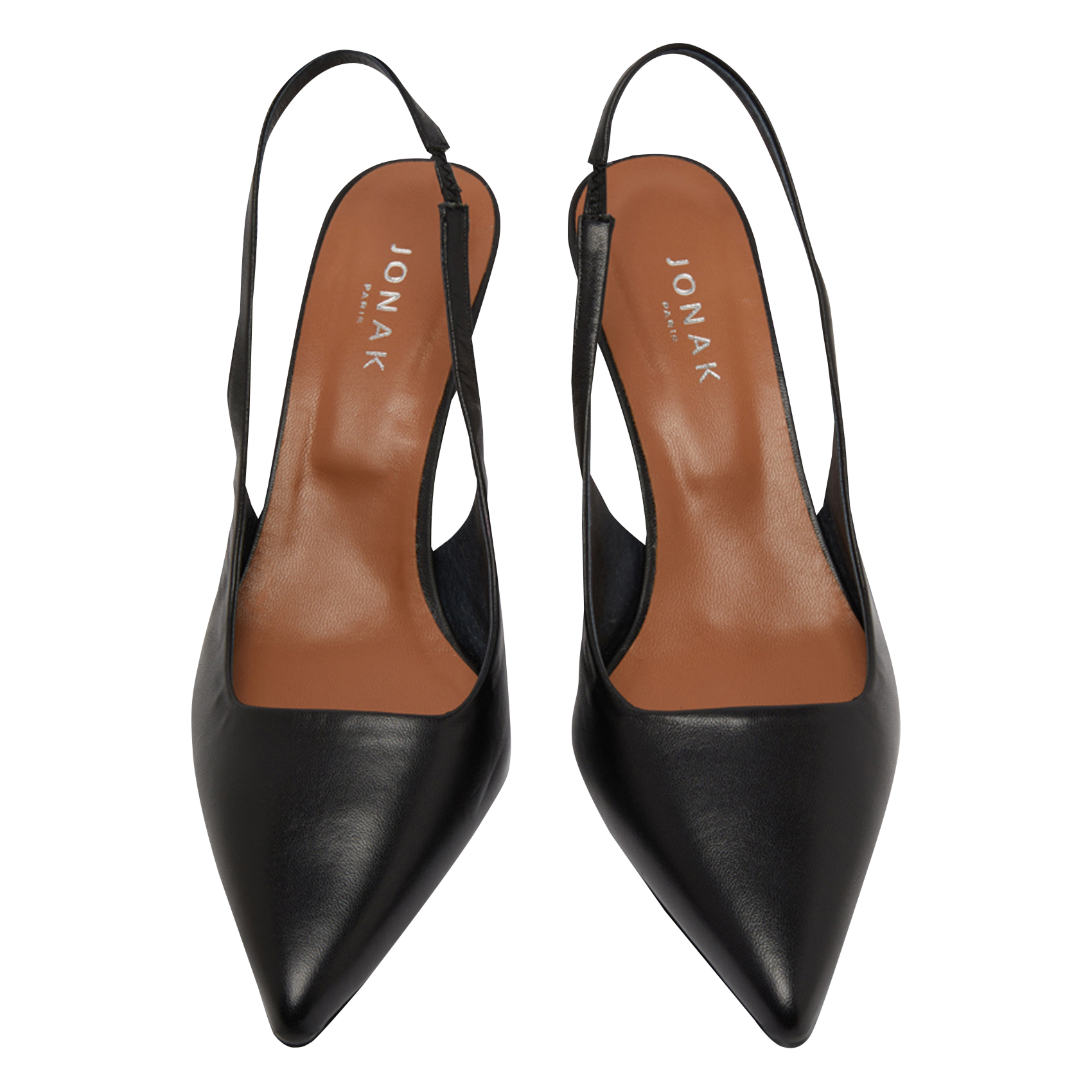 Escarpins à bout pointu en cuir diamantine JONAK Noir