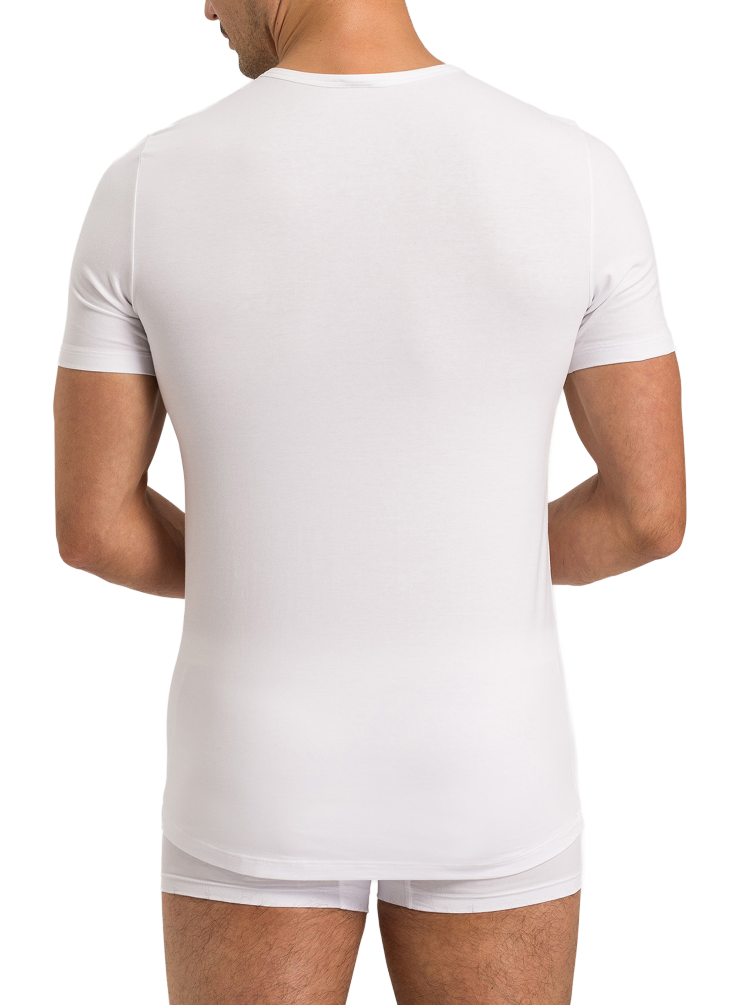 Stretch cotton round-neck T-shirt HANRO White