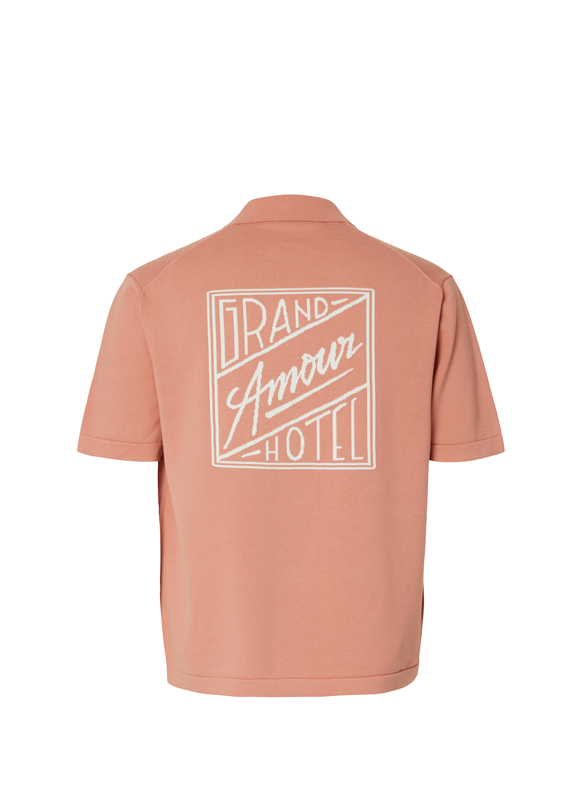 Short-sleeved embroidered cotton shirt SELECTED Pink