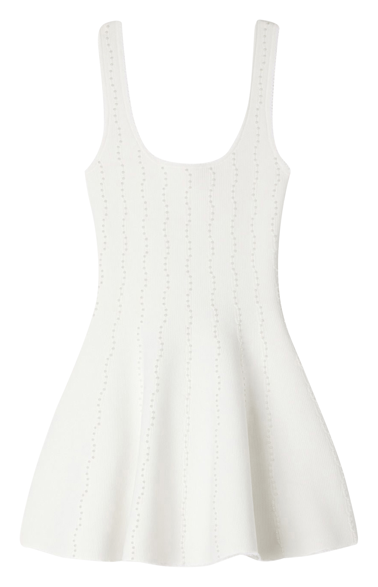 Robe courte en maille brodée SANDRO Blanc