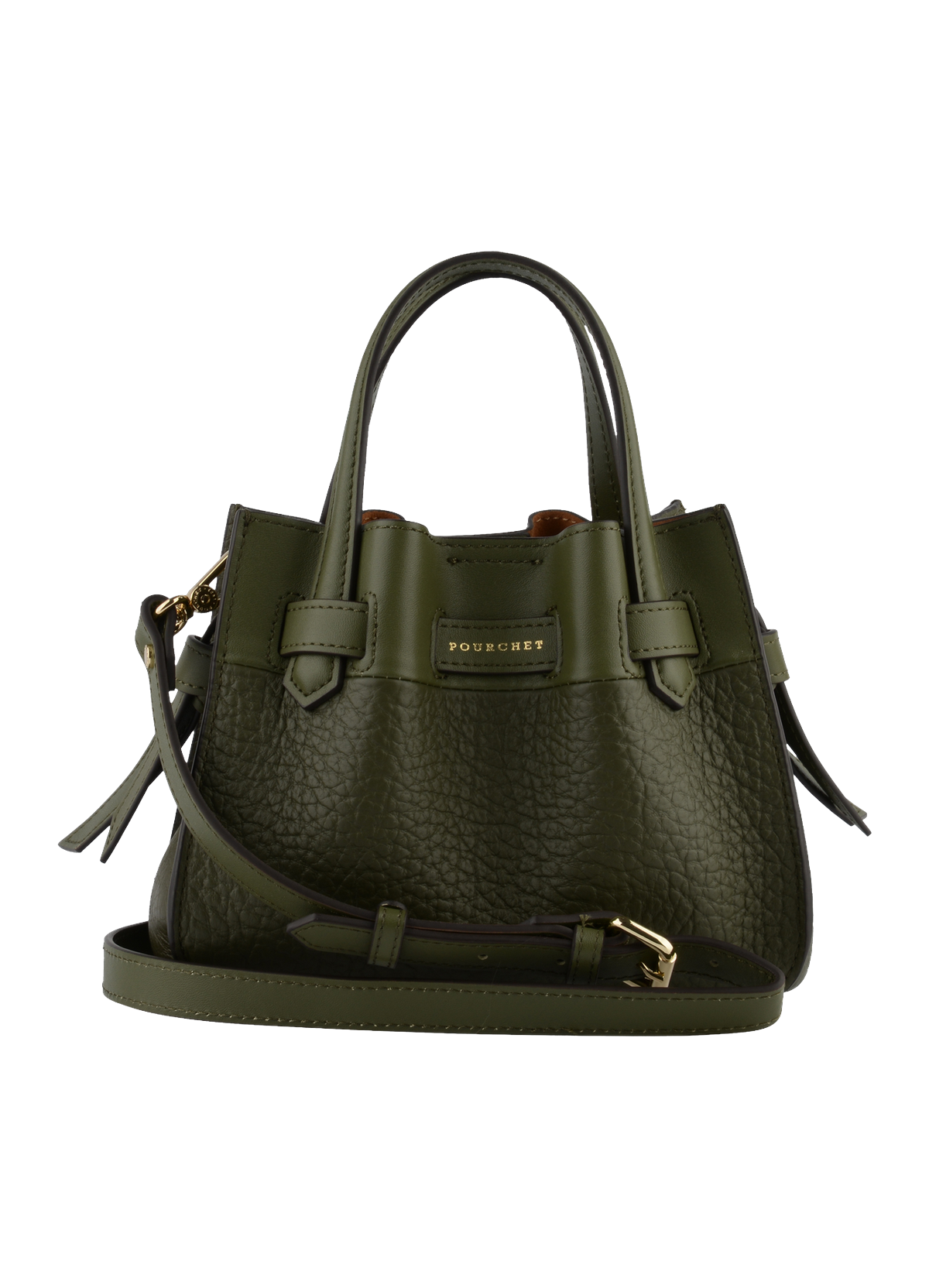 Blossom | Sac à main Nano en cuir de vachette POURCHET Kaki