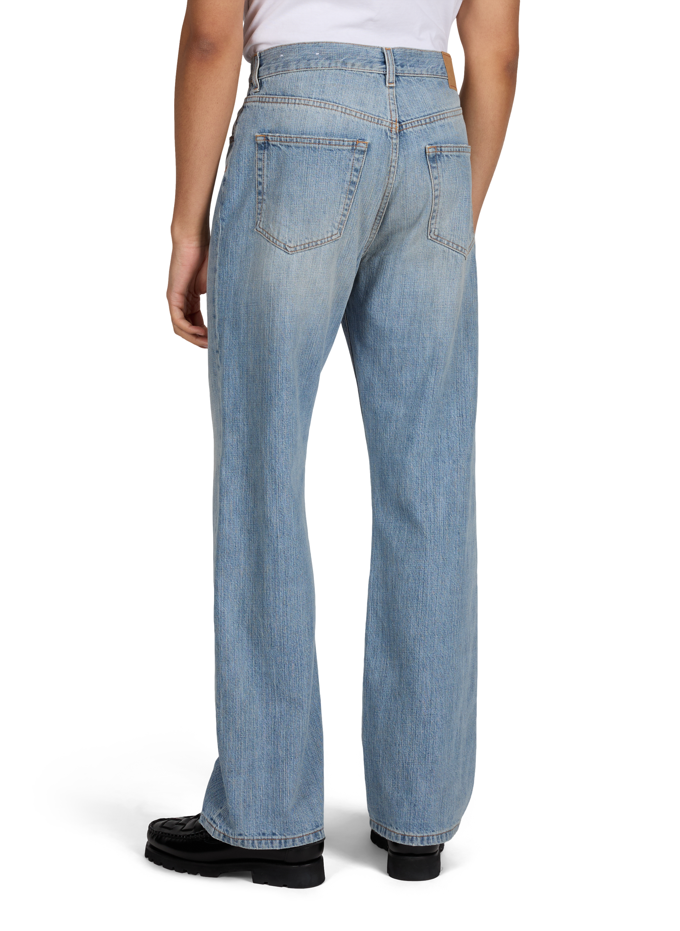 Jean droit décontracté en coton JEANERICA DENIM Bleu