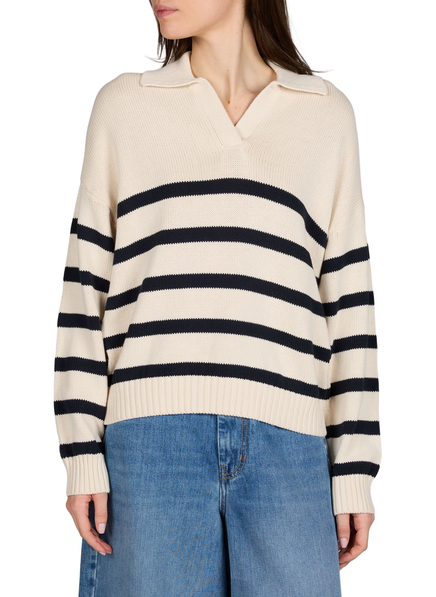 Striped cotton blend sweater MAX MARA WEEK END Blue