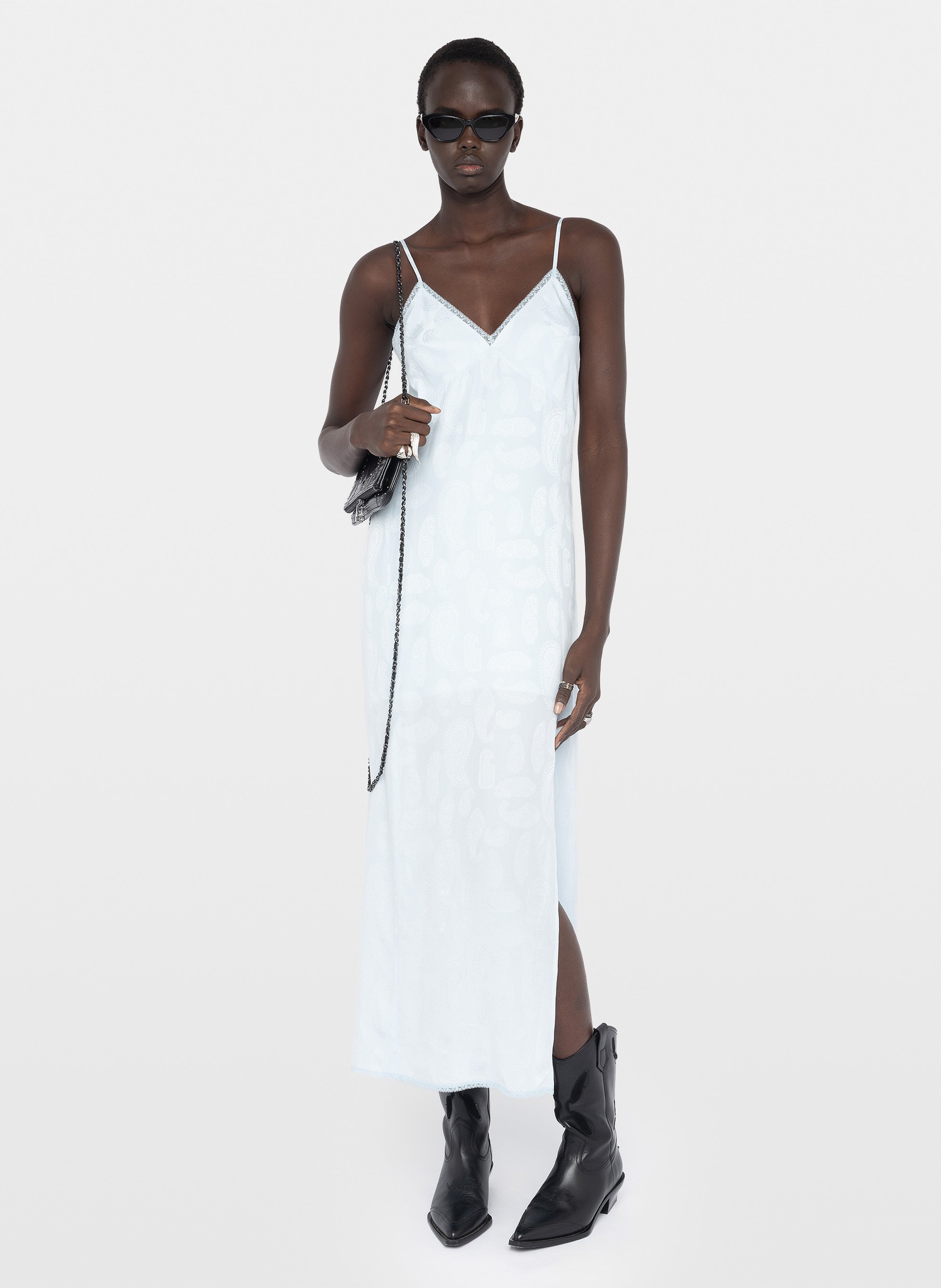 Robe longue en soie ramelil ZADIG&VOLTAIRE Bleu