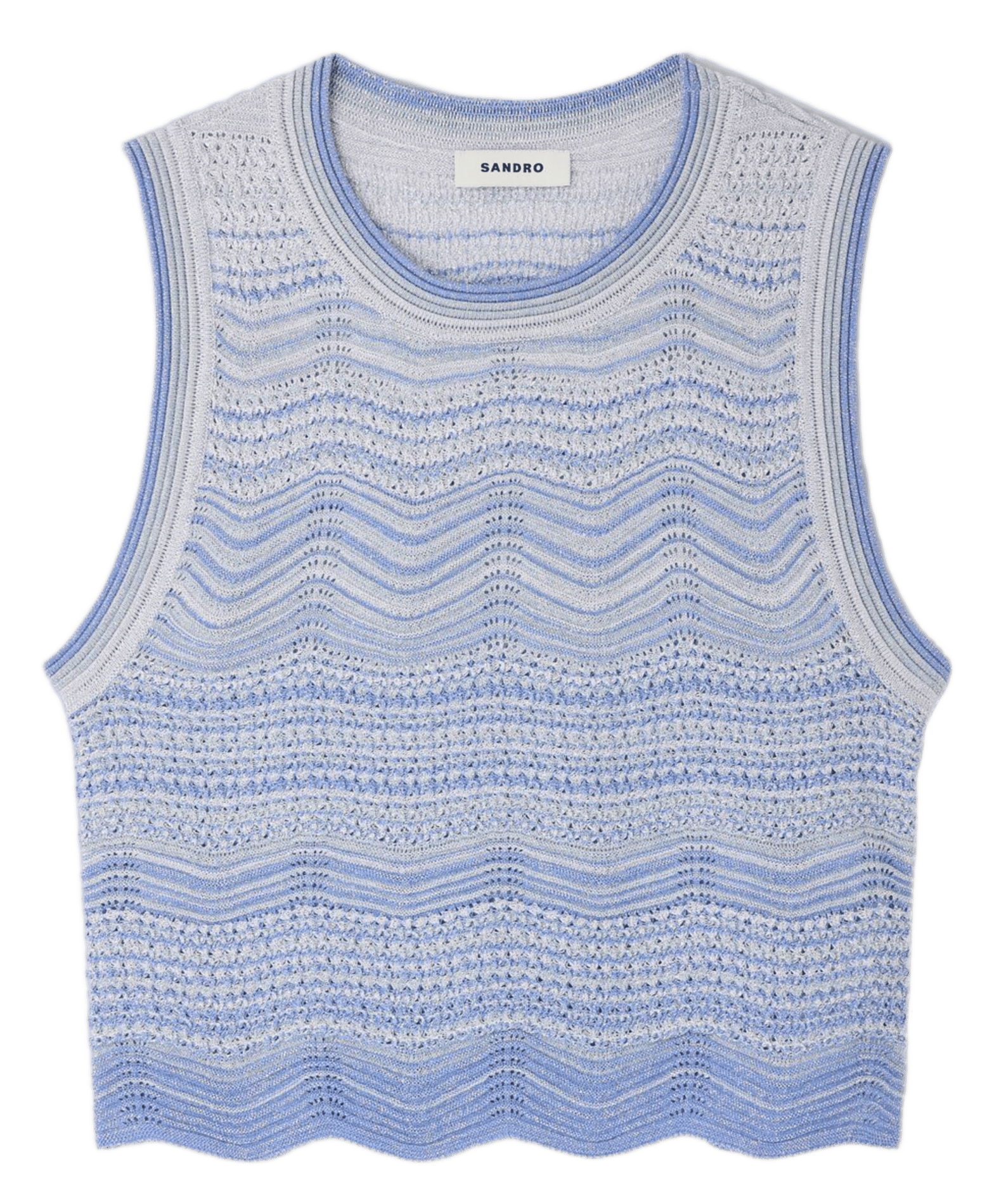 Top en maille fantaisie SANDRO Bleu