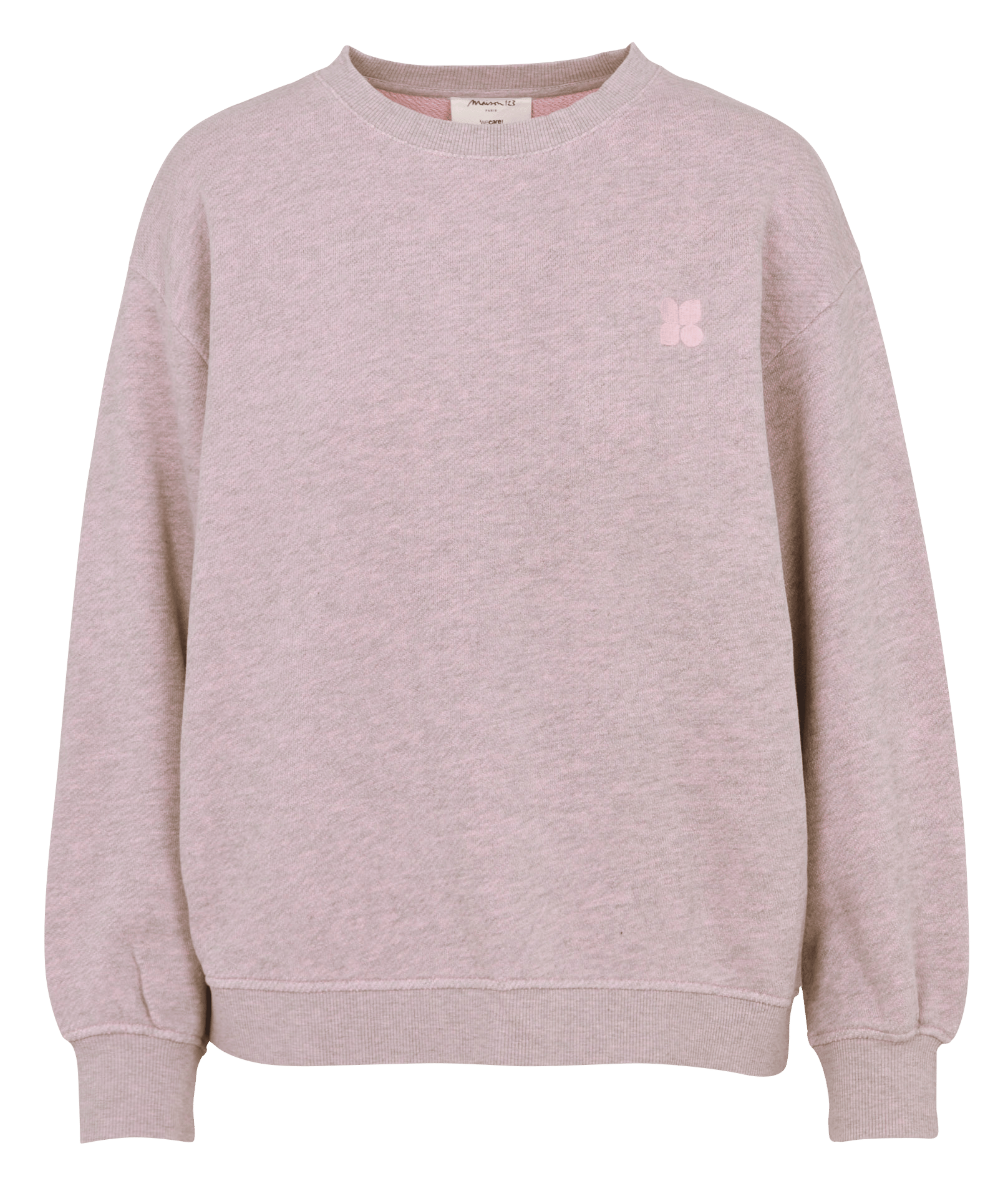Sweat ample chiné à broderie monogramme lesly MAISON 123 Rose