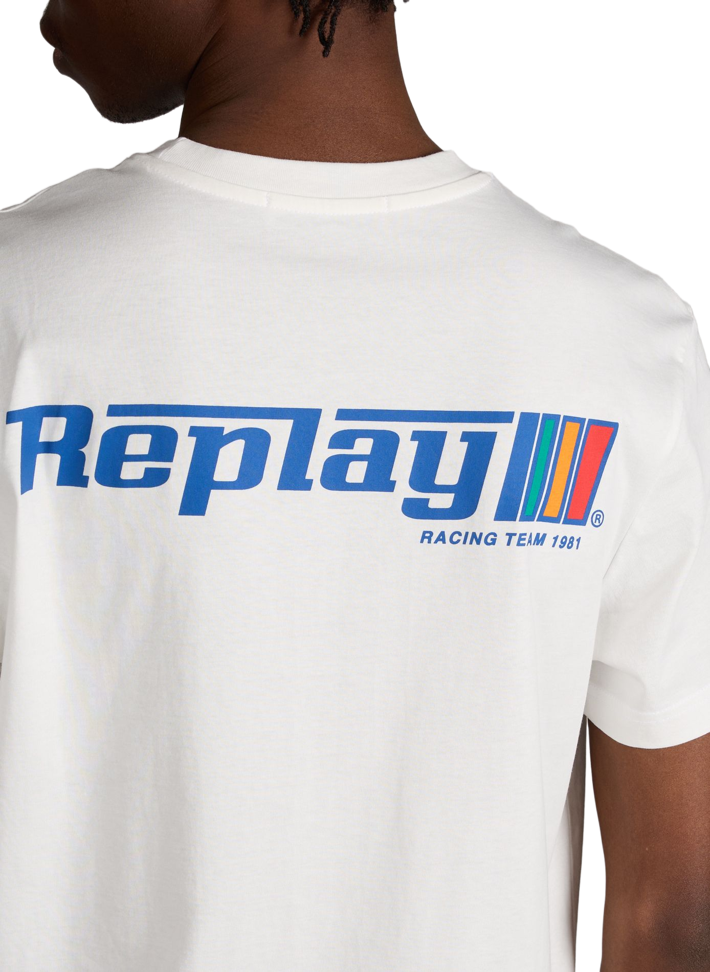 T-shirt droit à logo en coton REPLAY Blanc